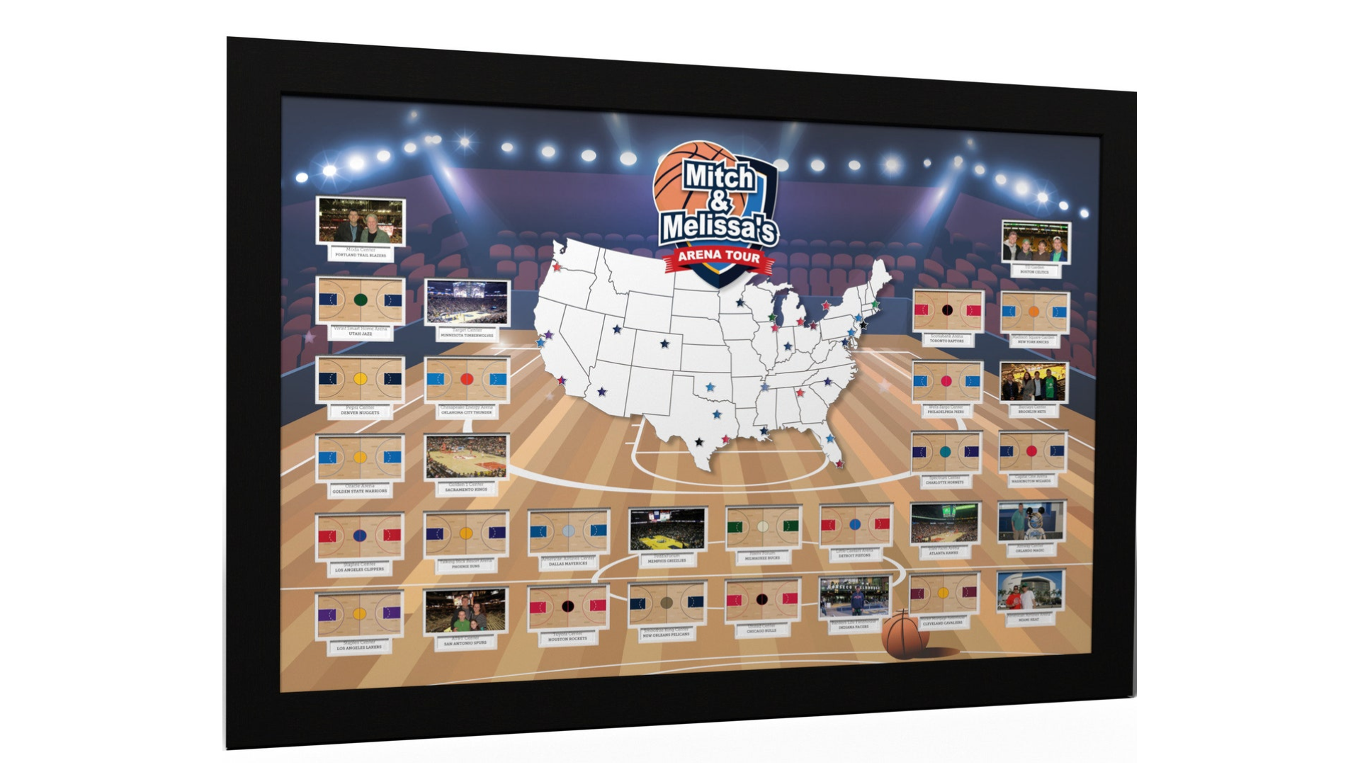 Customizable basketball-arena photo map