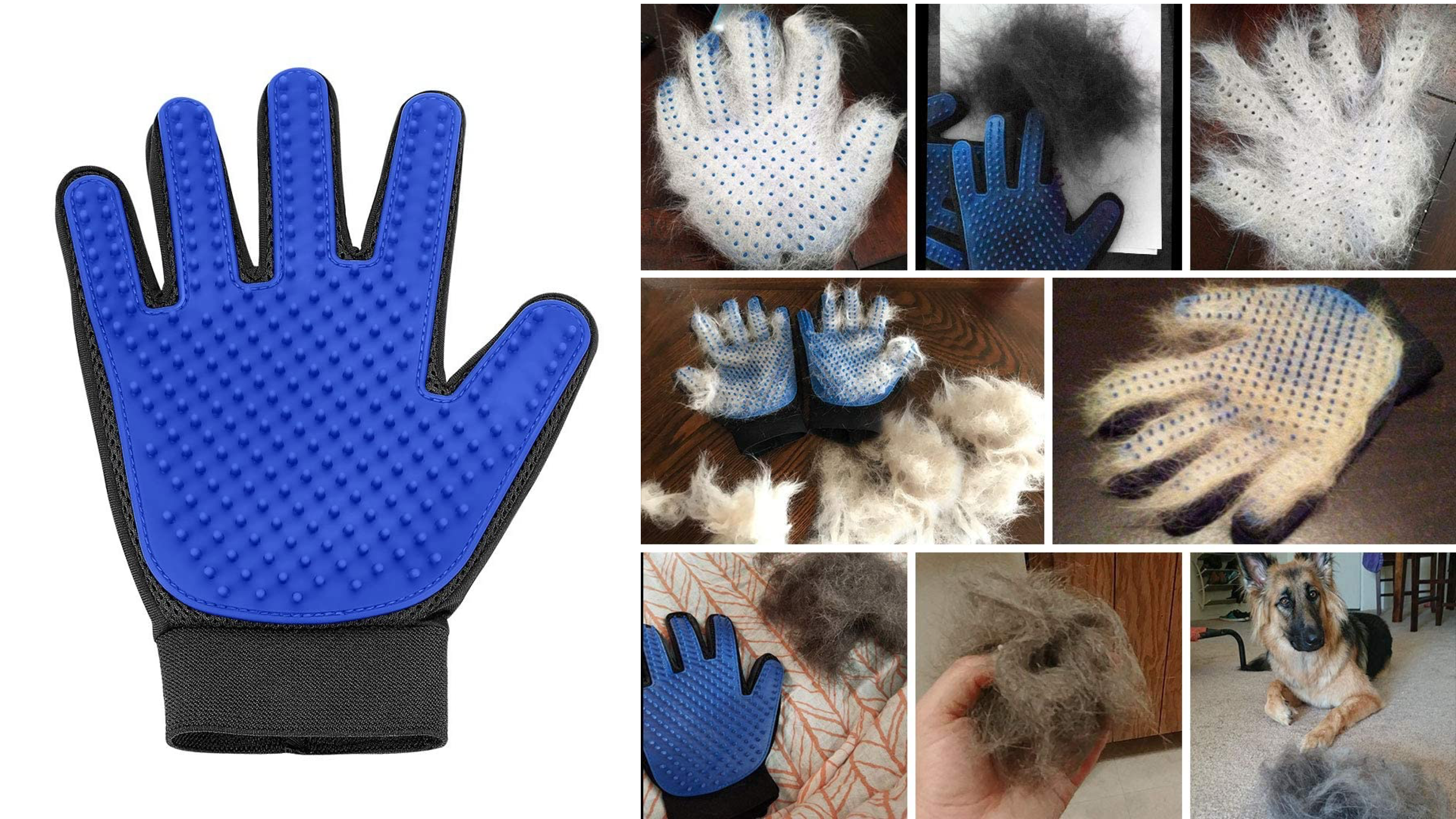 textured brush glove for at-home grooming
