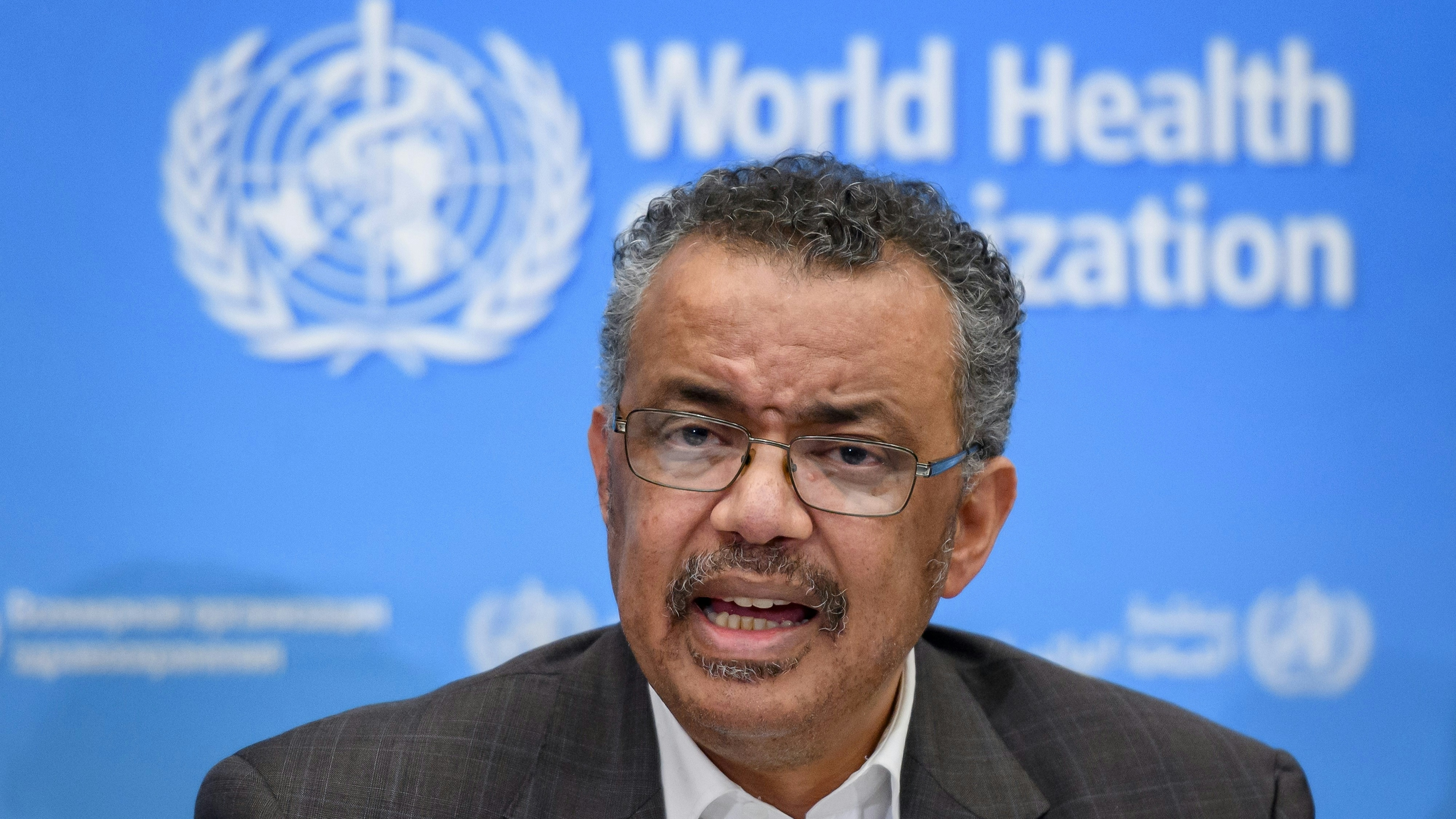 World Health Organization Director-General Tedros Adhanom Ghebreyesus speaks during a press conference in January 2020.