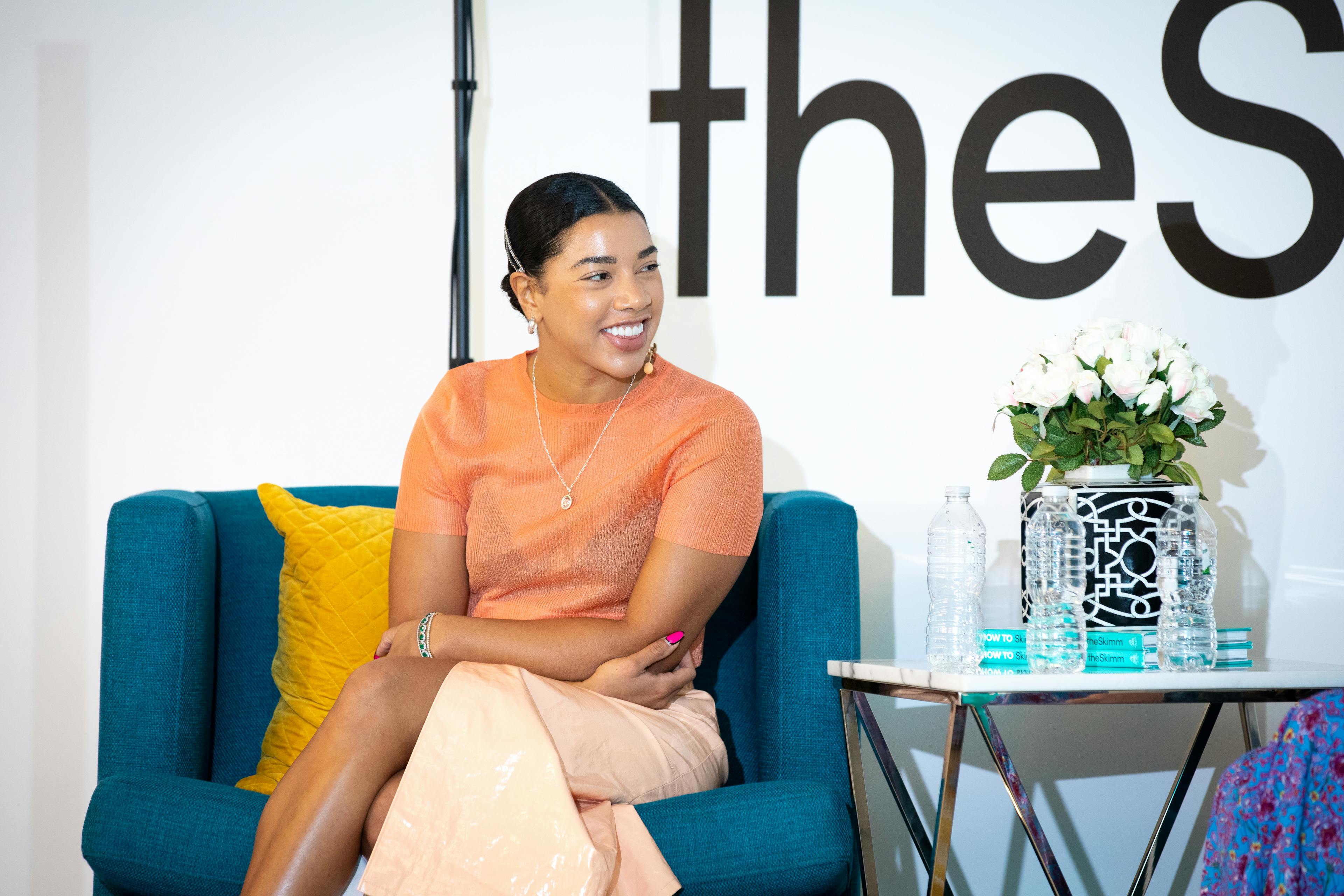 Hannah Bronfman on the couch