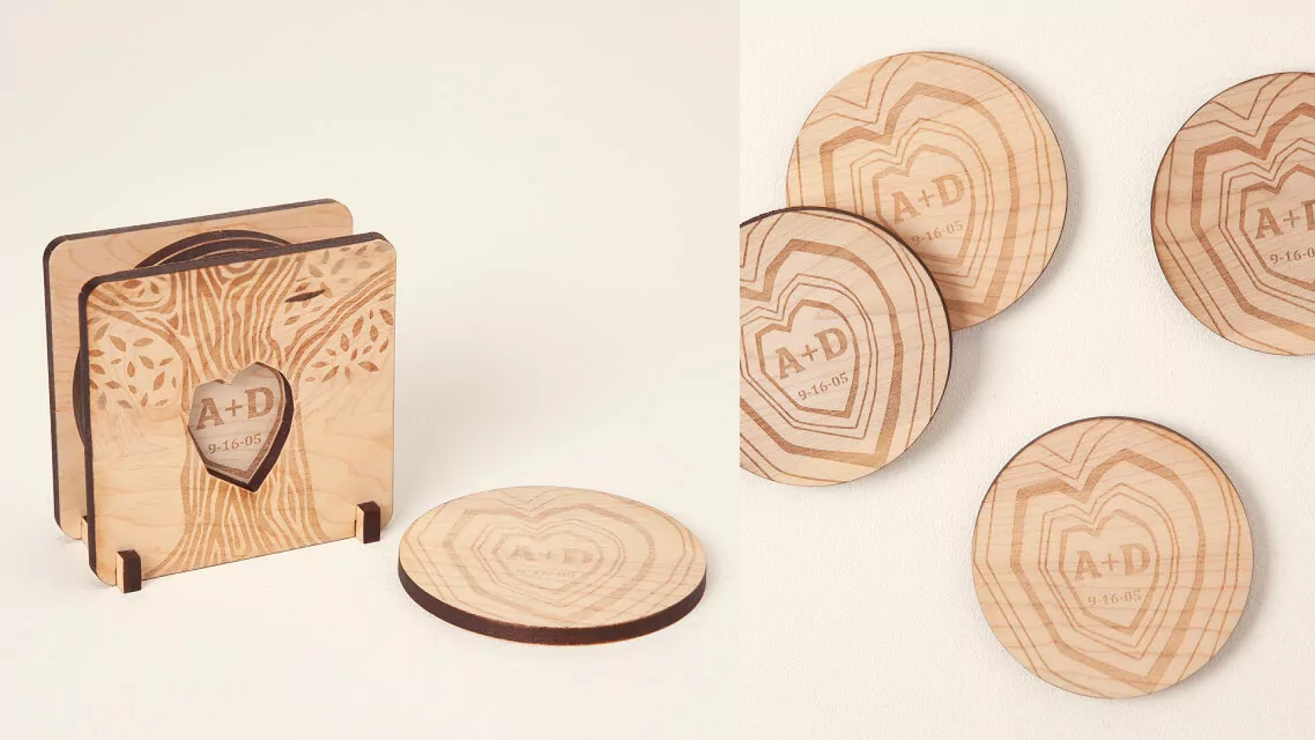 carved personalized coasters
