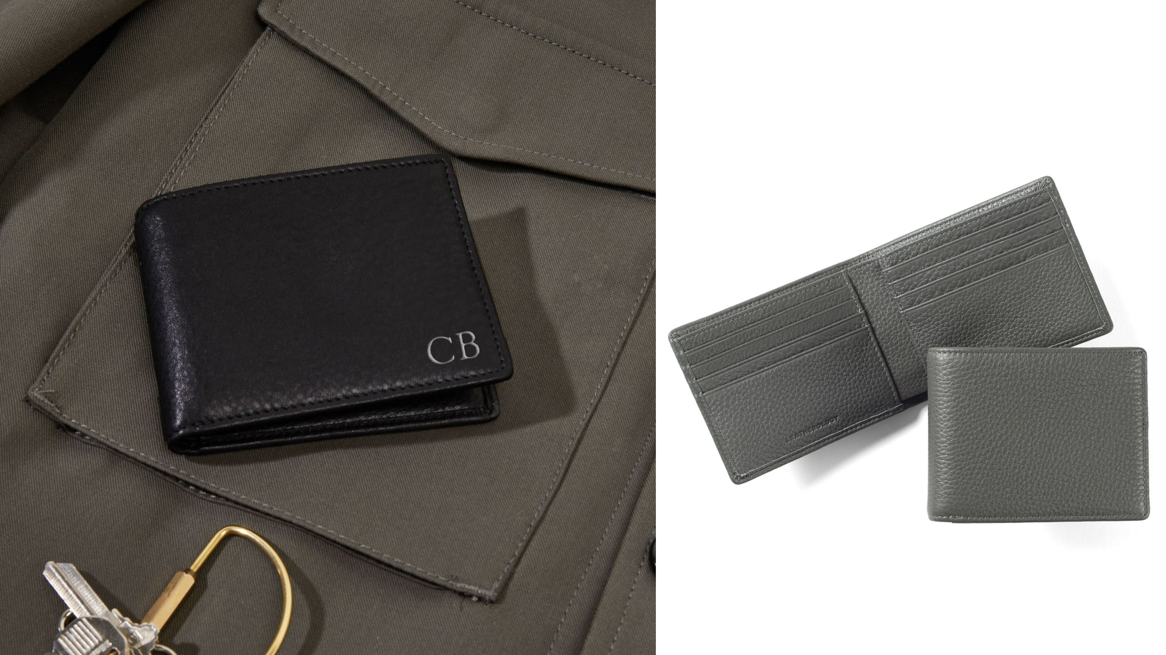 slim leather men's wallet in various colors