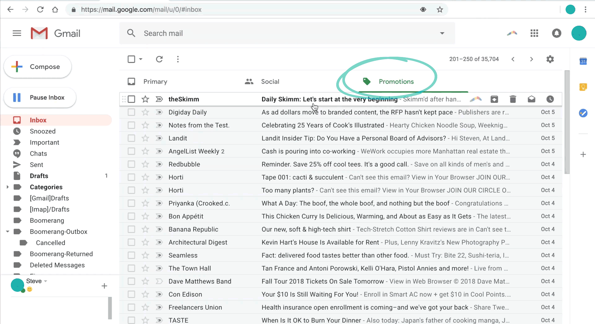 Moving your DS from promotions to primary on desktop for Gmail subs