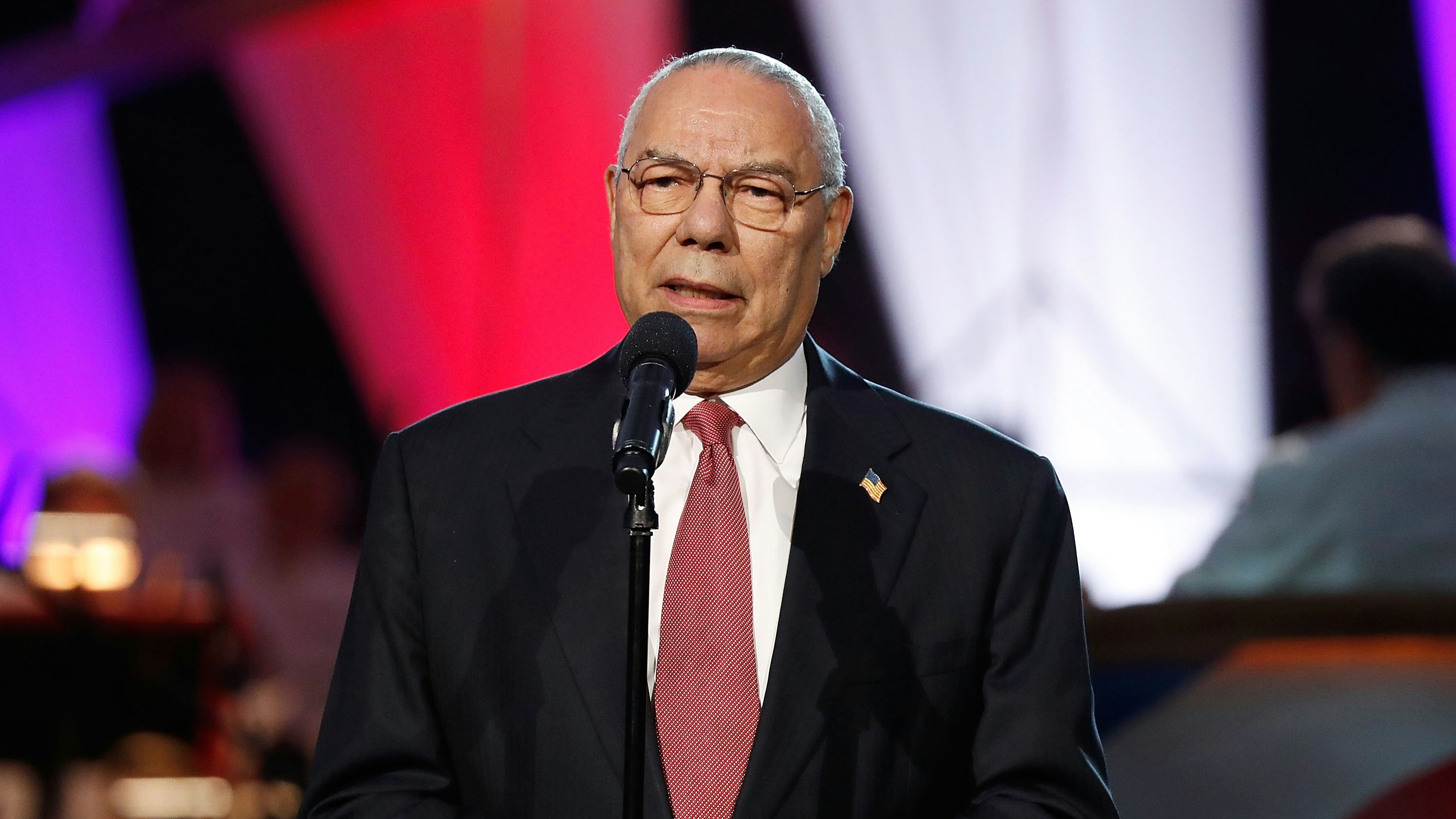 Distinguished American leader General Colin L. Powell, USA (Ret.) speaks during the 2018 National Memorial Day Concert