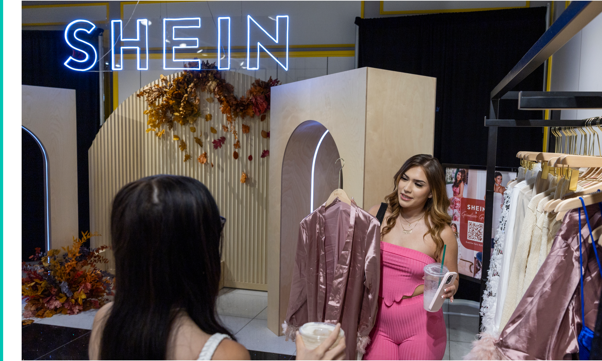 A line of shoppers get the first opportunity to shop on the opening day of fast fashion e-commerce giant Shein,
