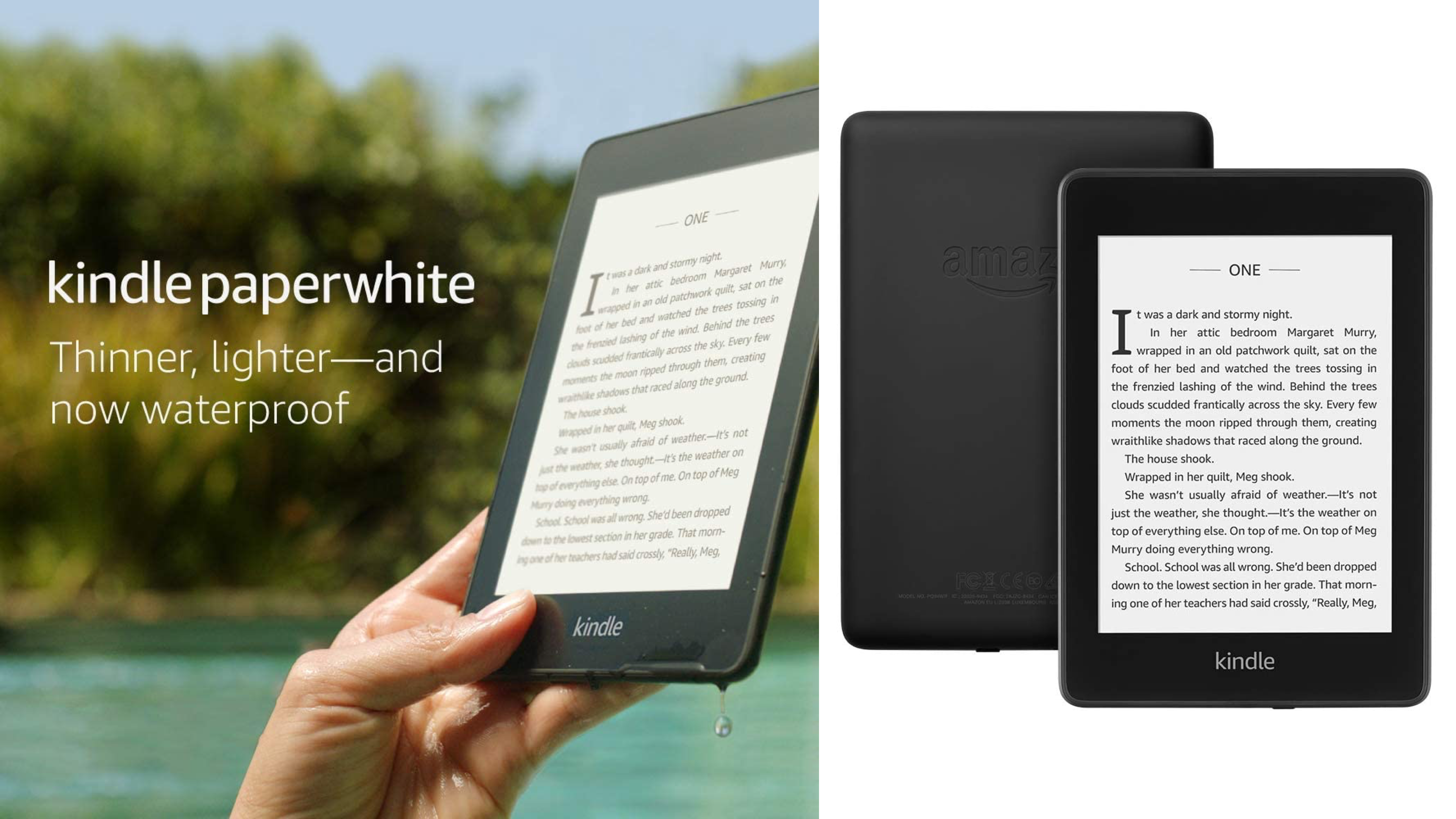 kindle paperwhite that's lightweight and waterproof for everyday reading