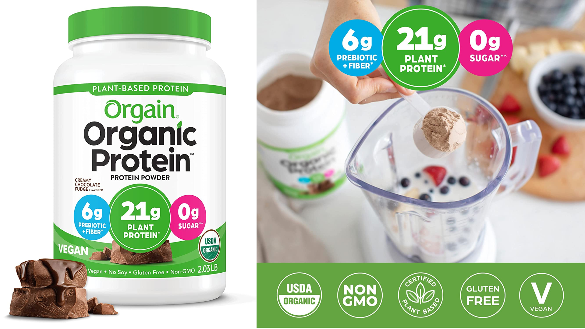 Organic vegan protein powder