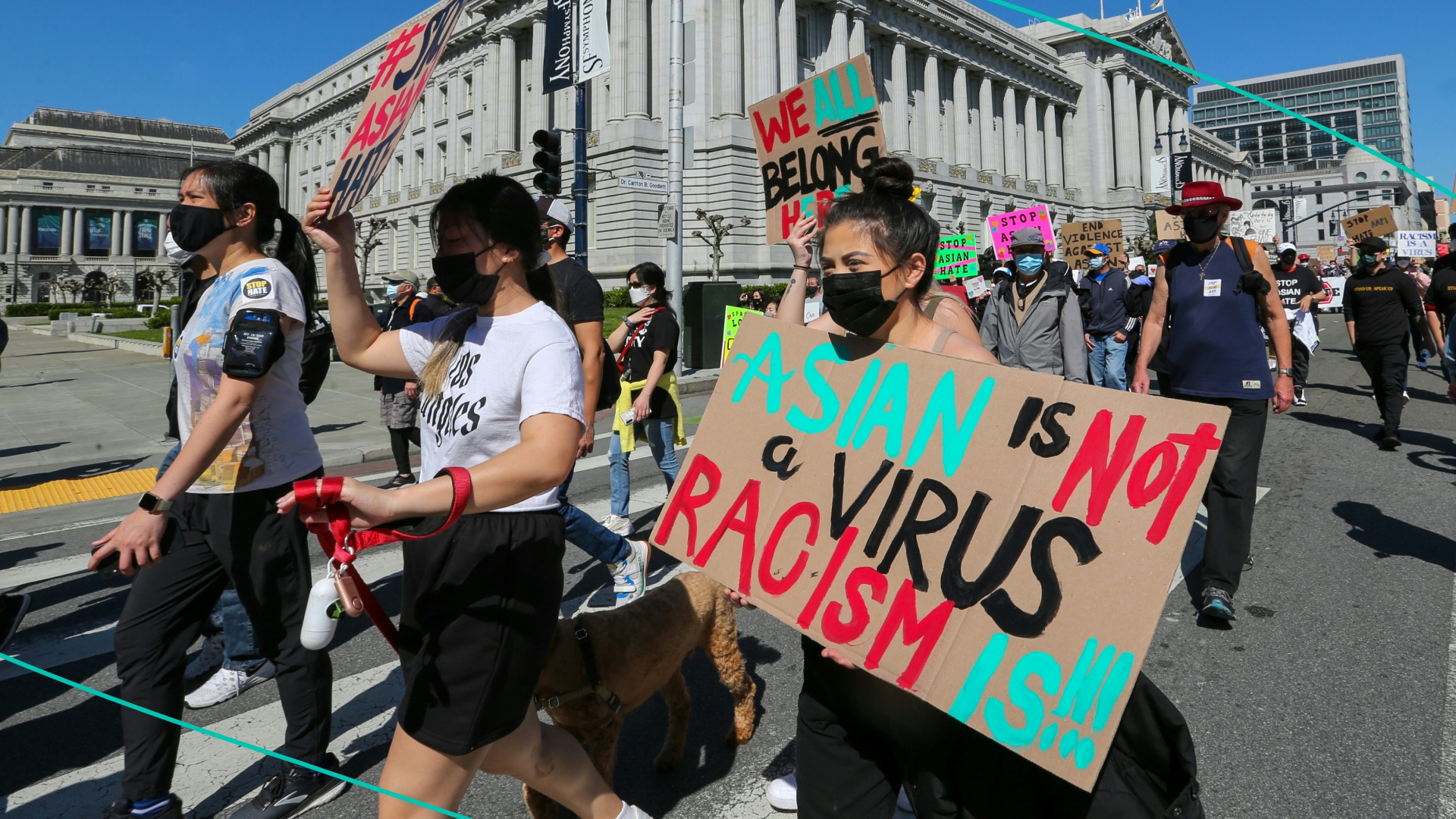 AAPI activists protesting anti-Asian hate crimes