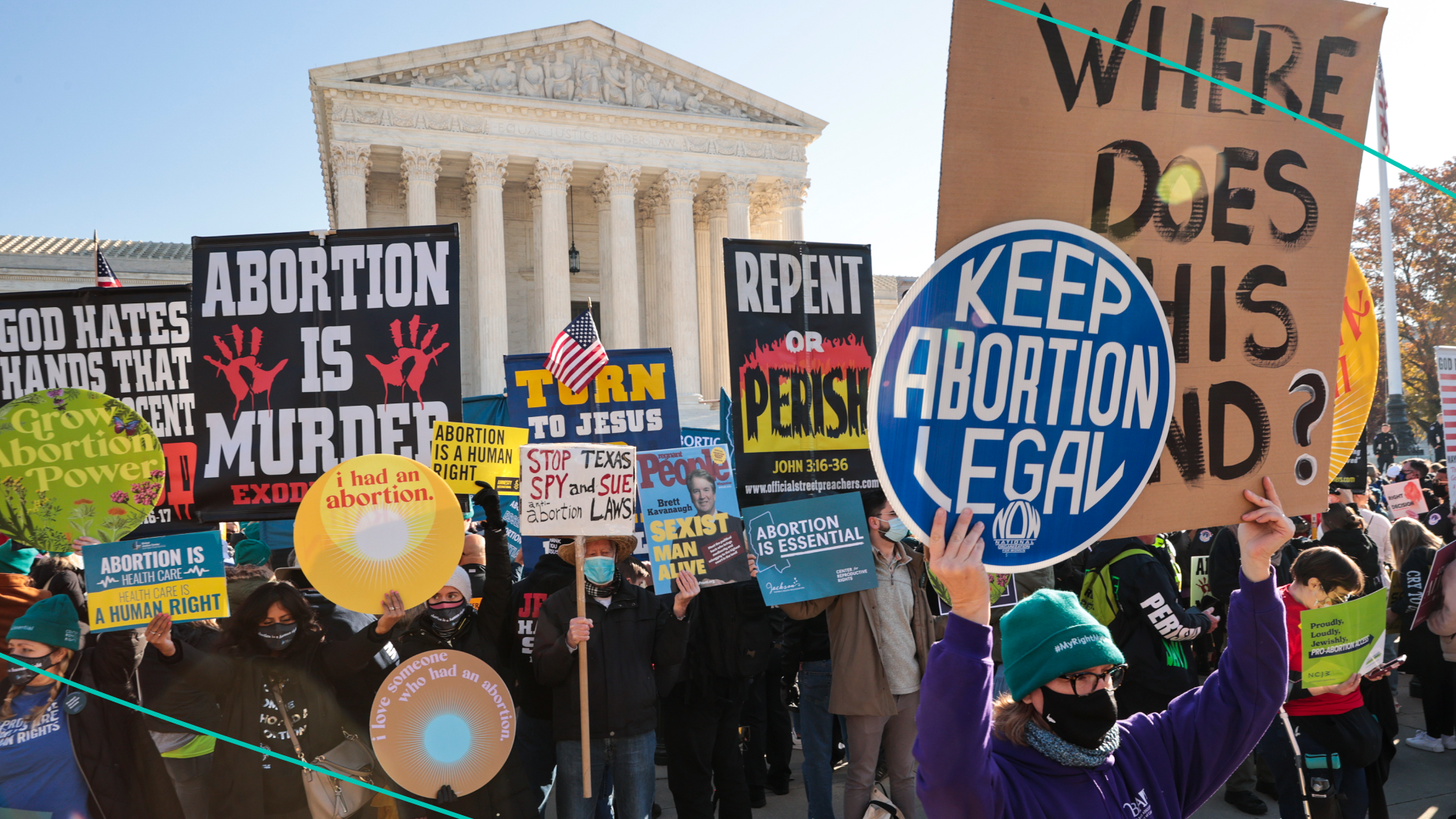 pro and against abortion rights
