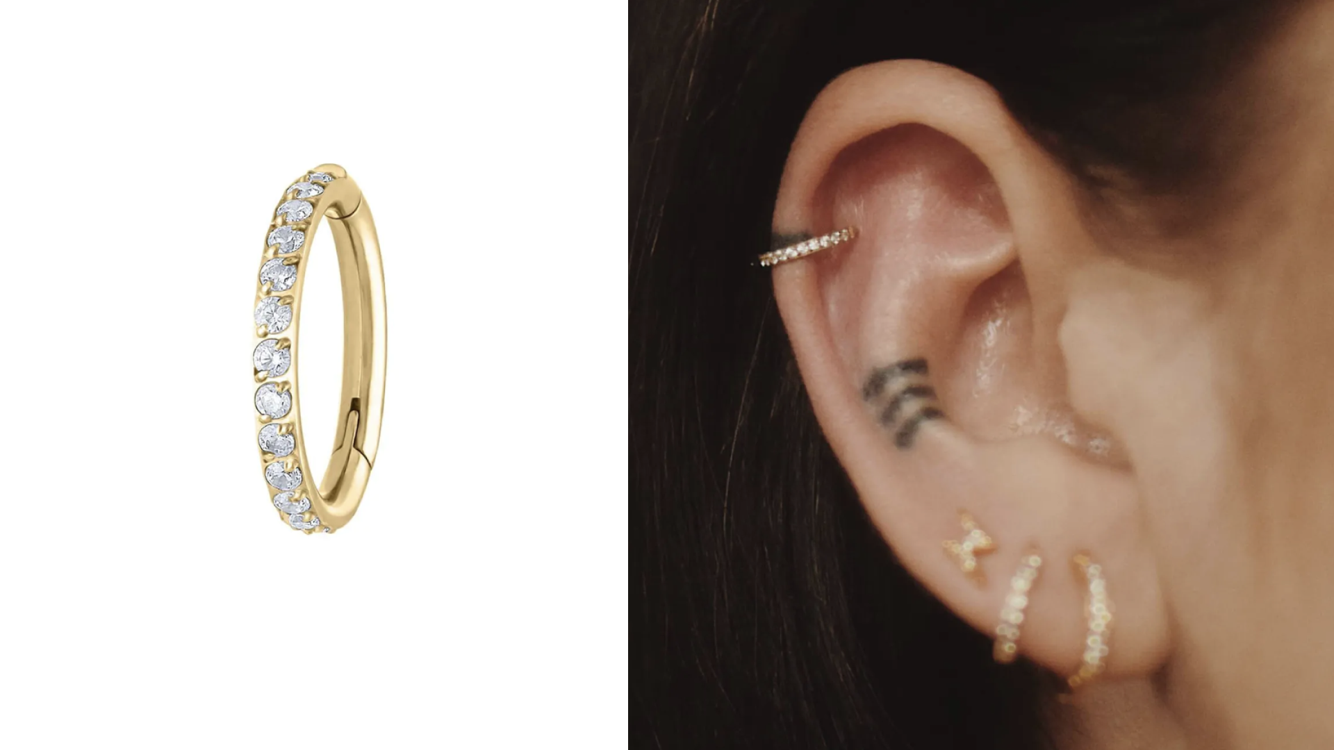 recycled gold hoop earring 