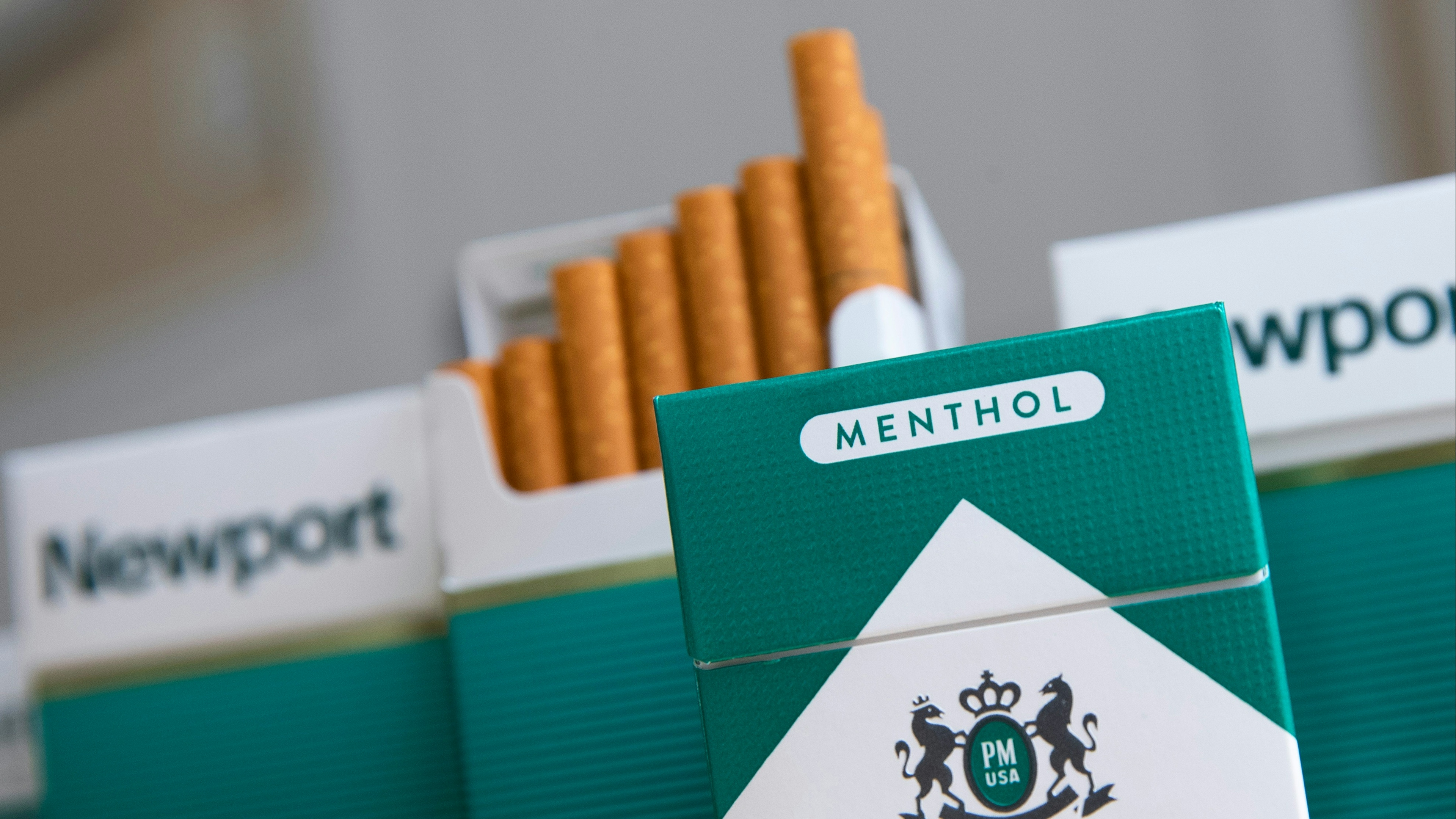 Methol cigarettes displayed