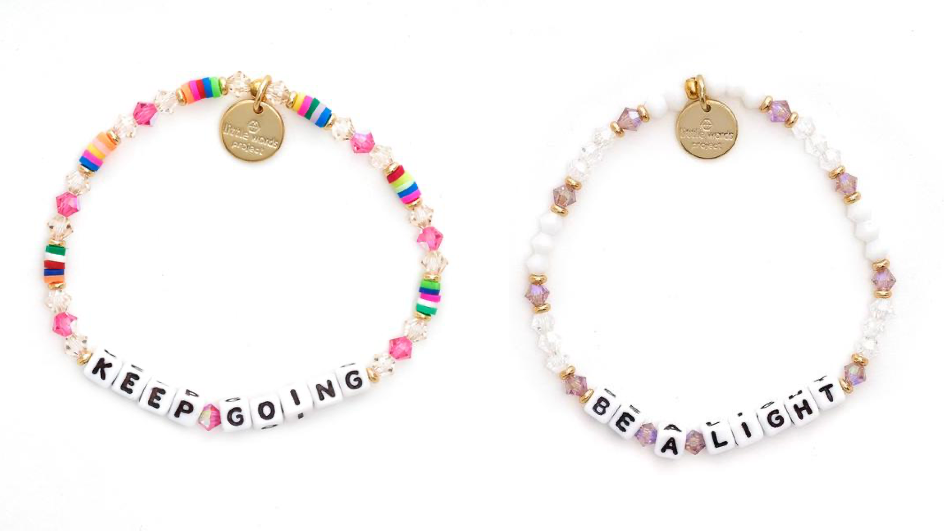inspirational quote beaded bracelets with white beads and colored beads