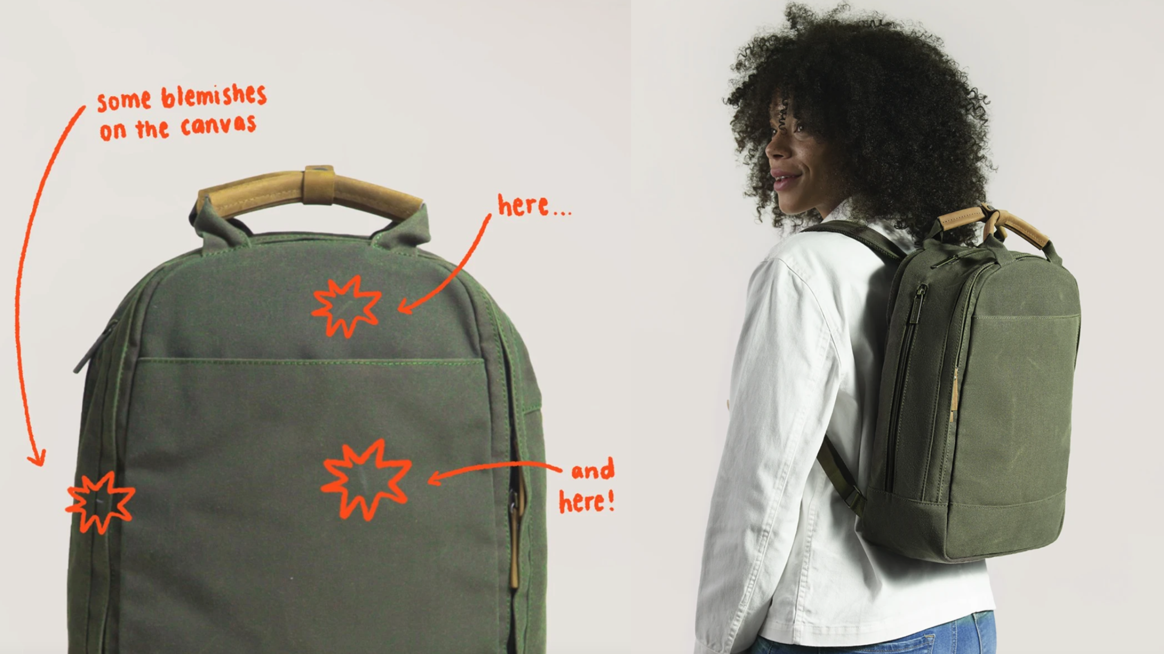 backpacks with slight cosmetic defects that are sold for less