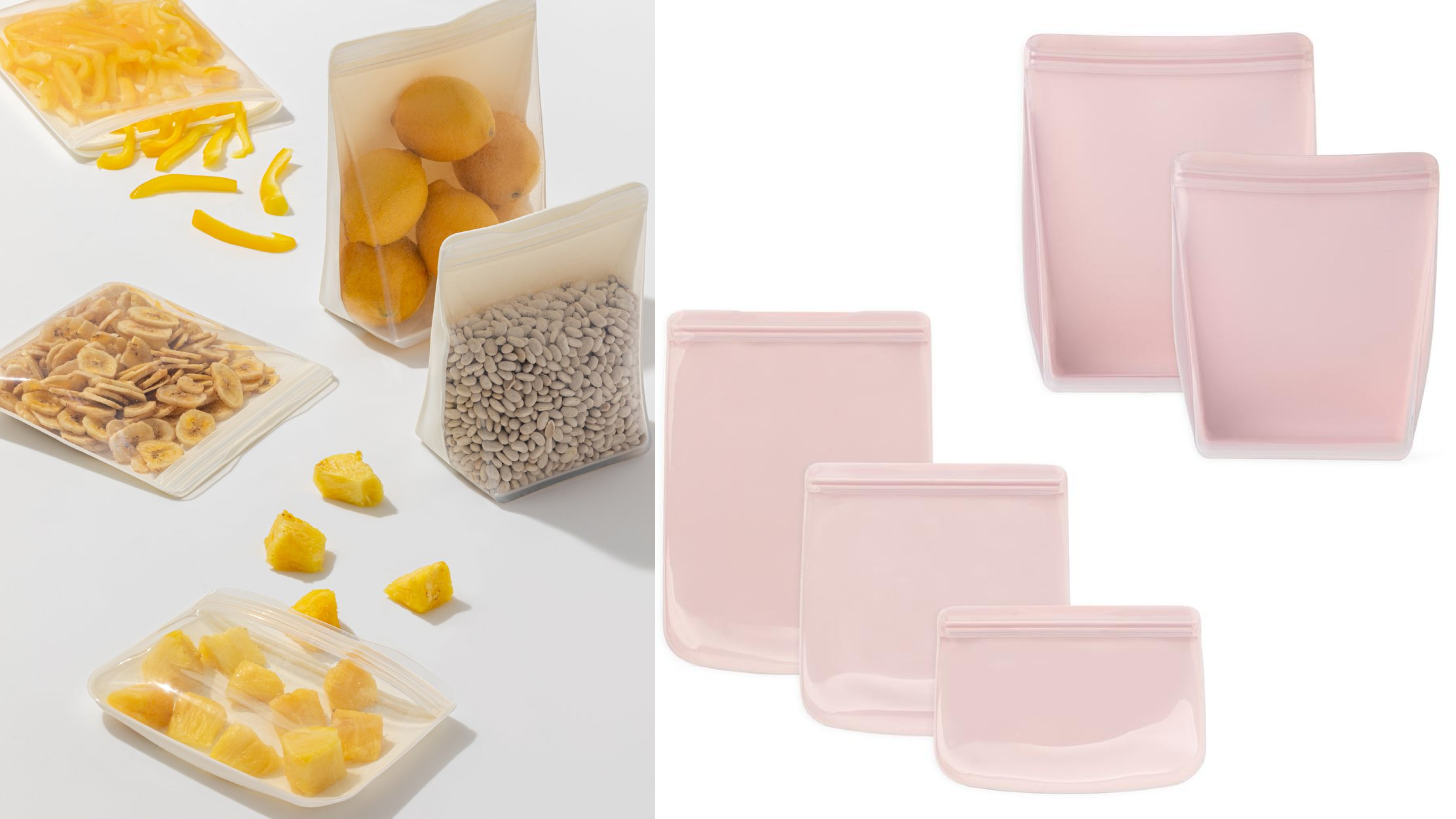 silicone reusable bags to store food and other knick knacks