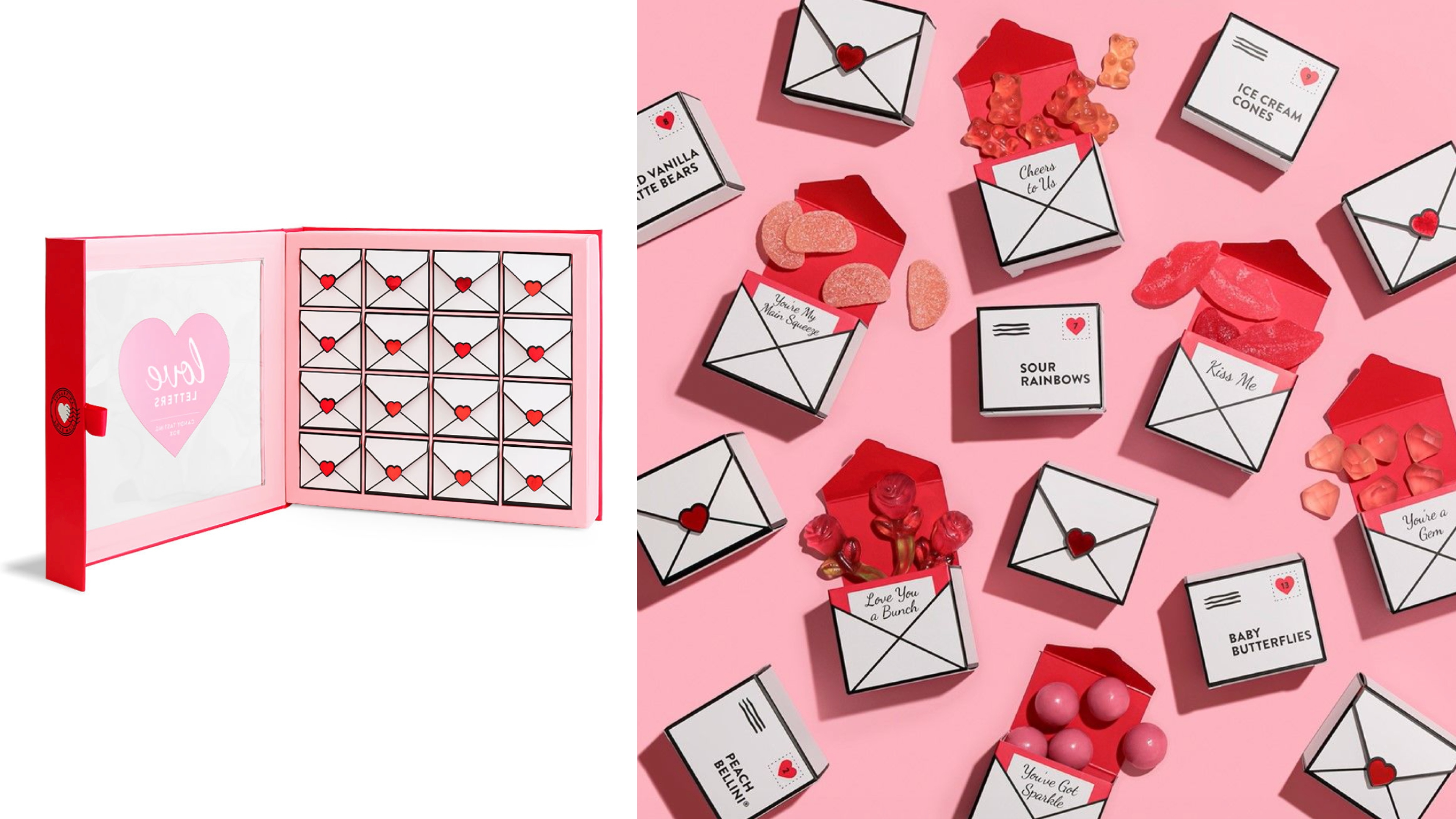 love letter-themed candy box to countdown to valentine's day