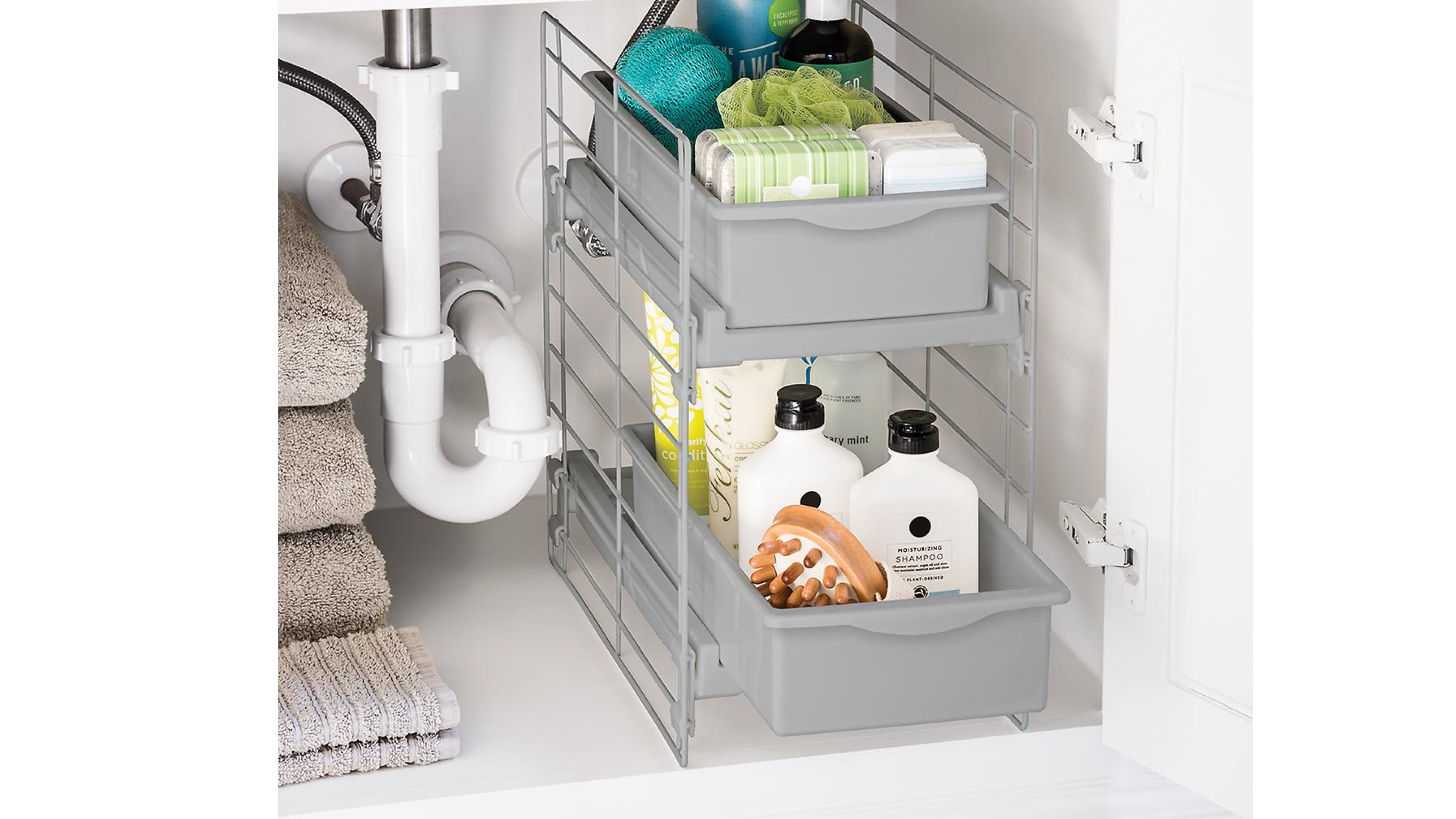 under-the-sink sliding drawer storage unit