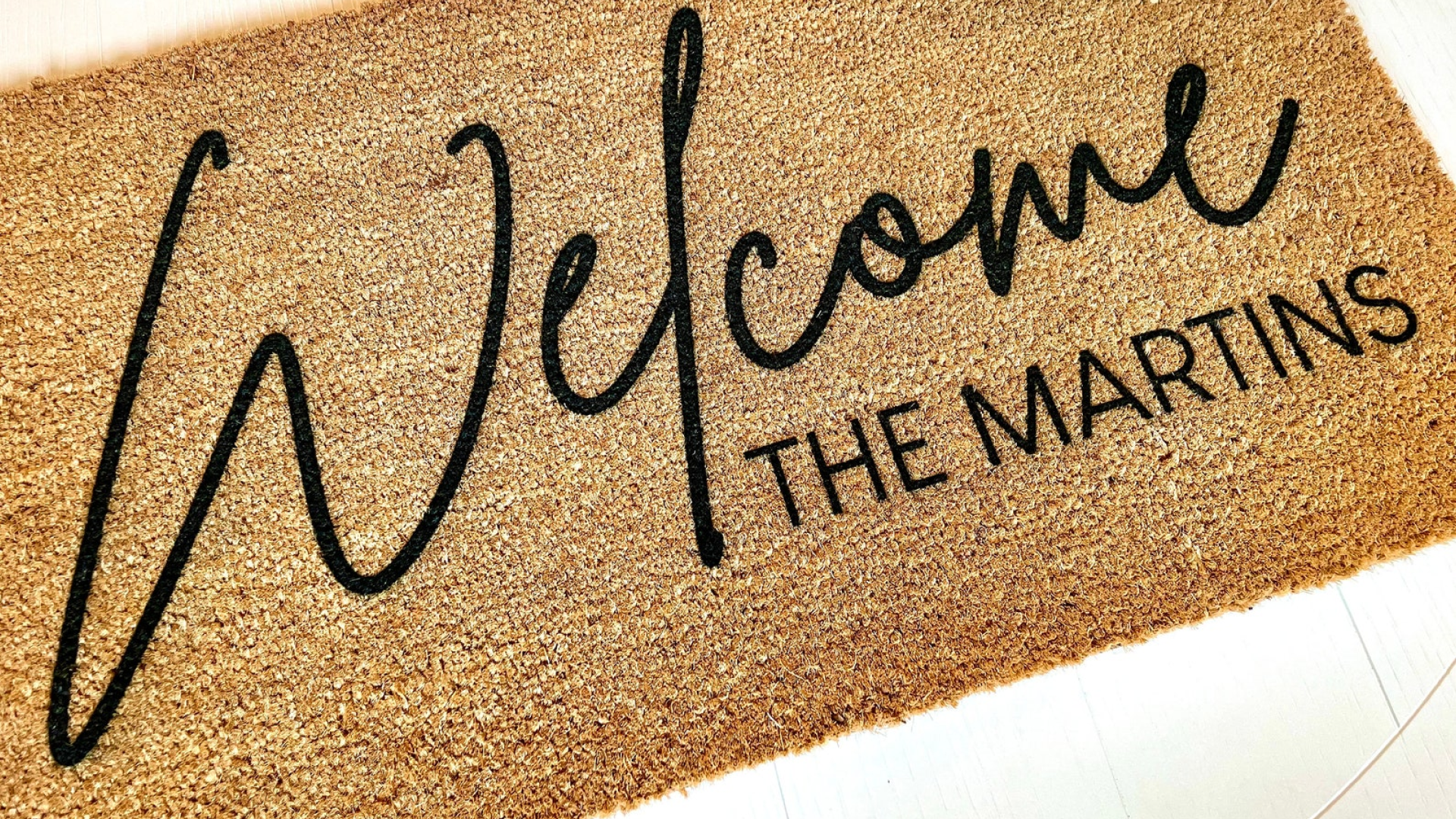 A personalized welcome mat