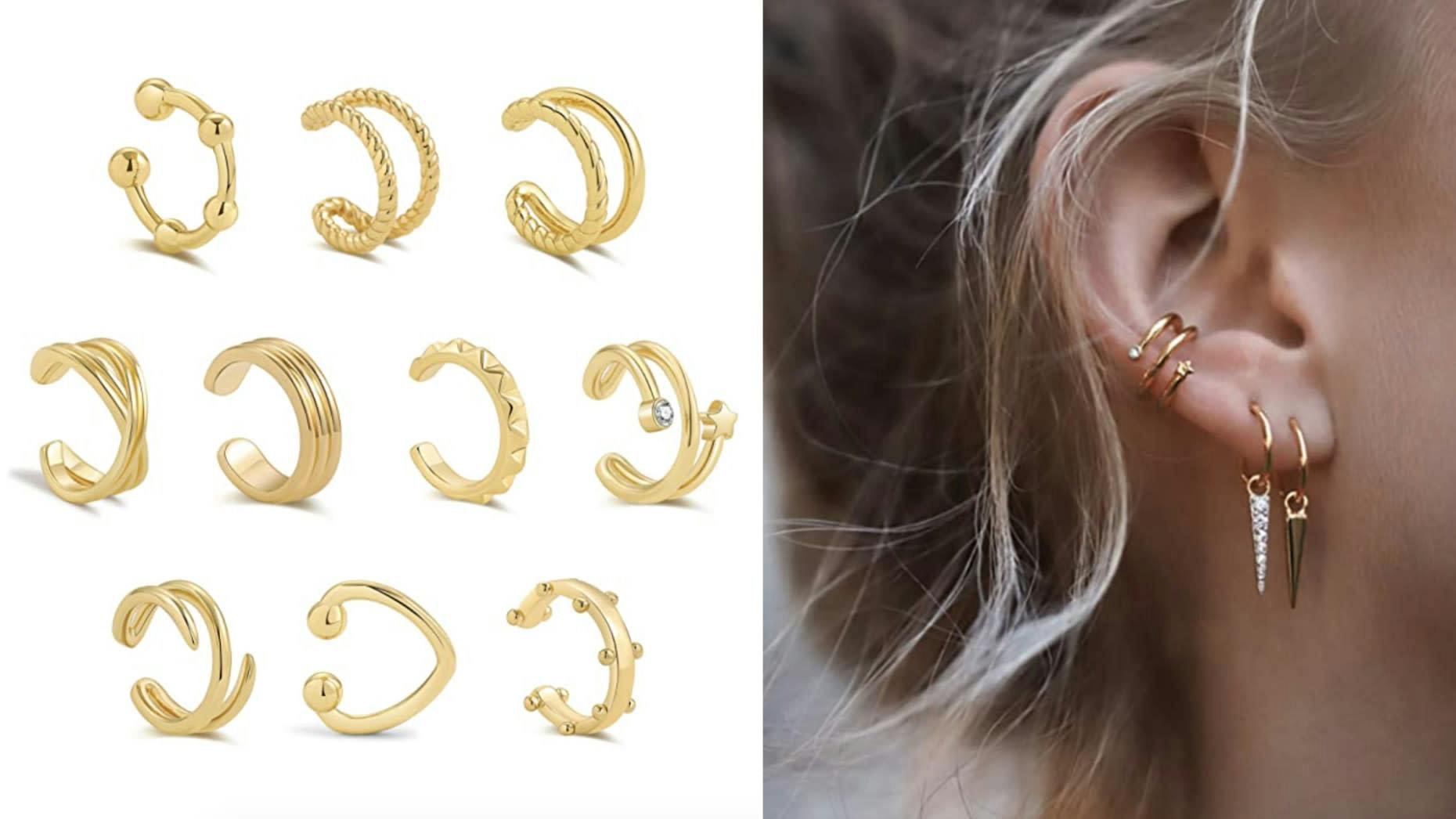 gold-plated earcuffs 