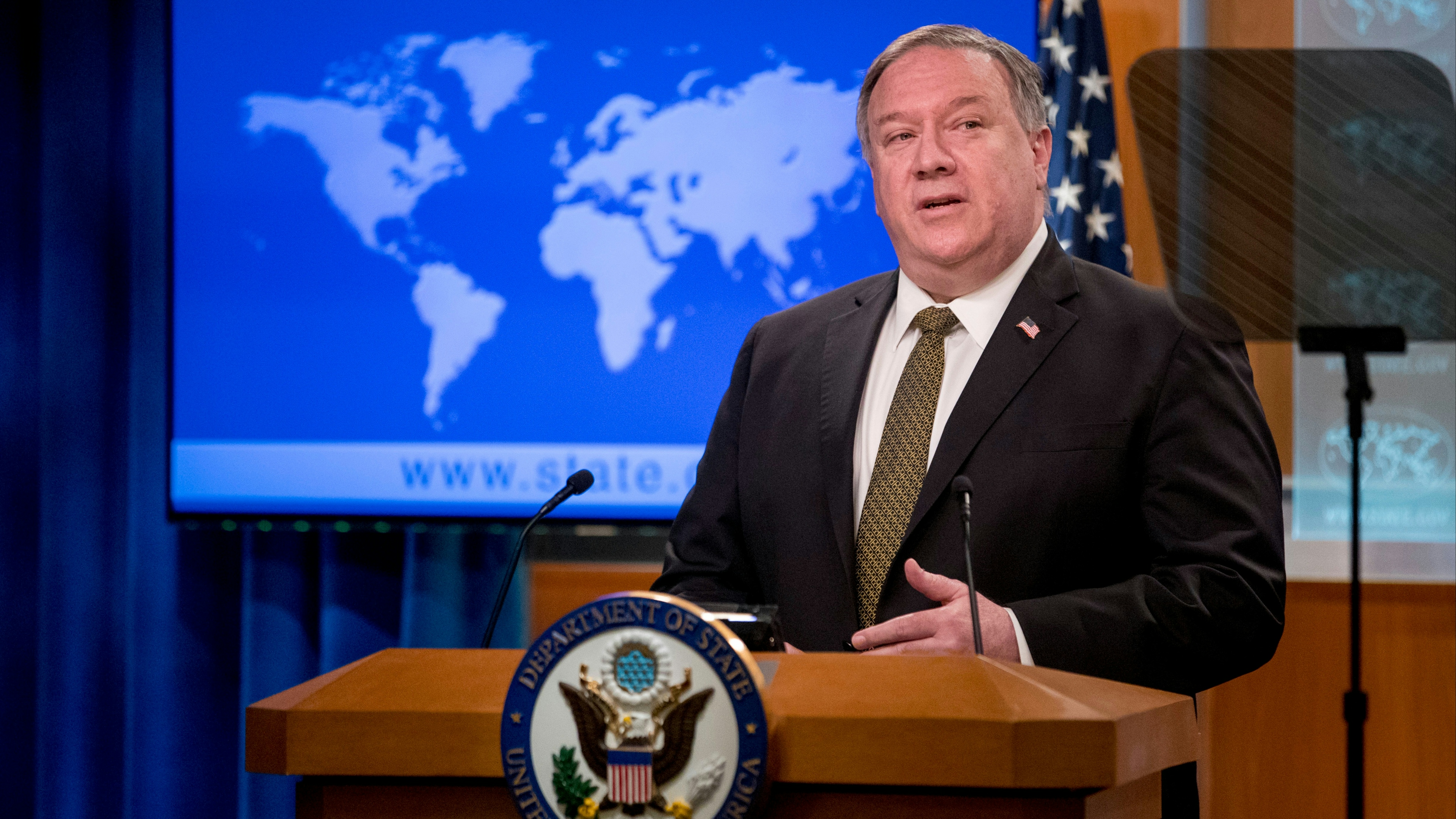 Secretary of State Mike Pompeo at press conference