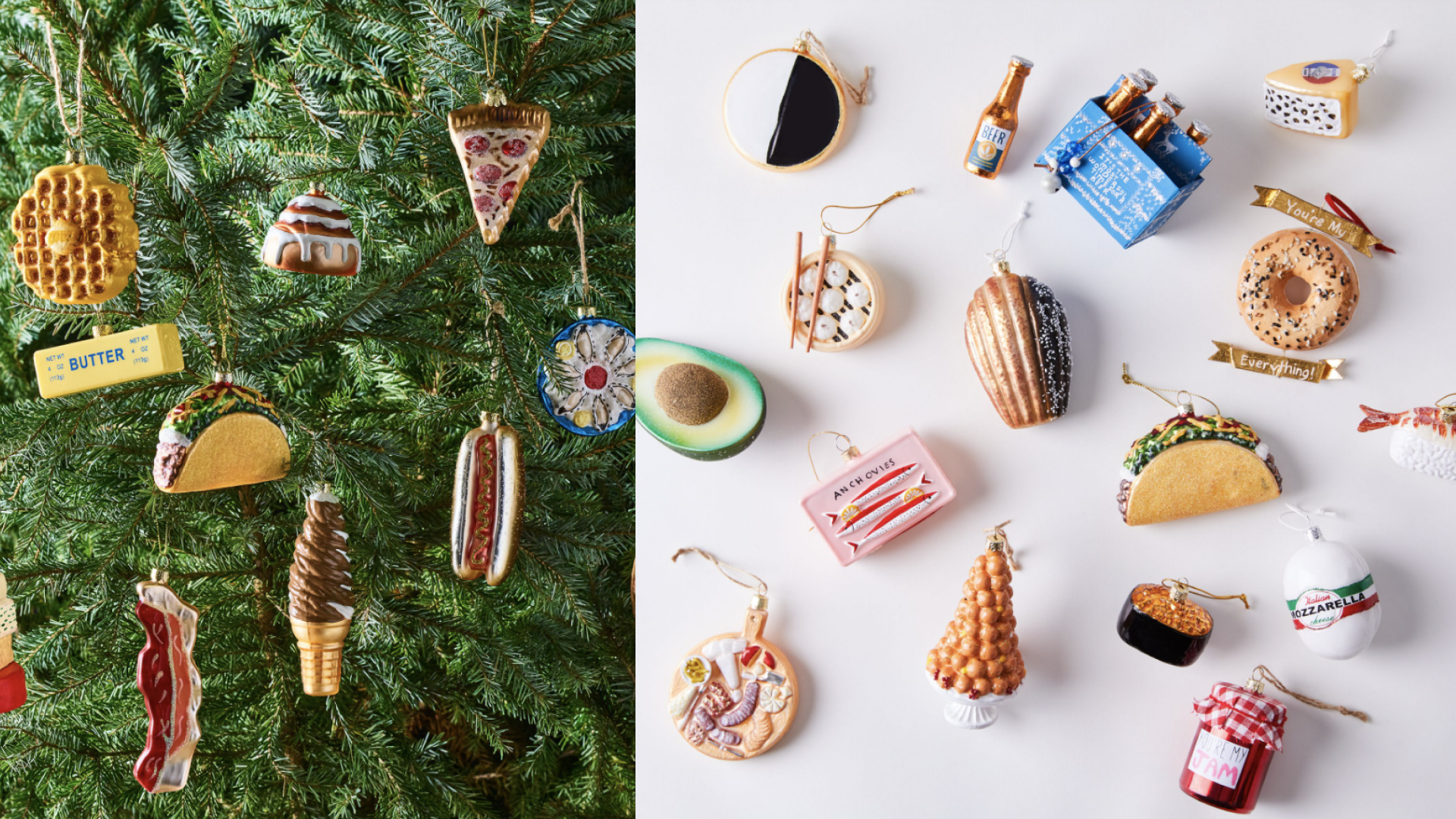 Quirky food ornaments