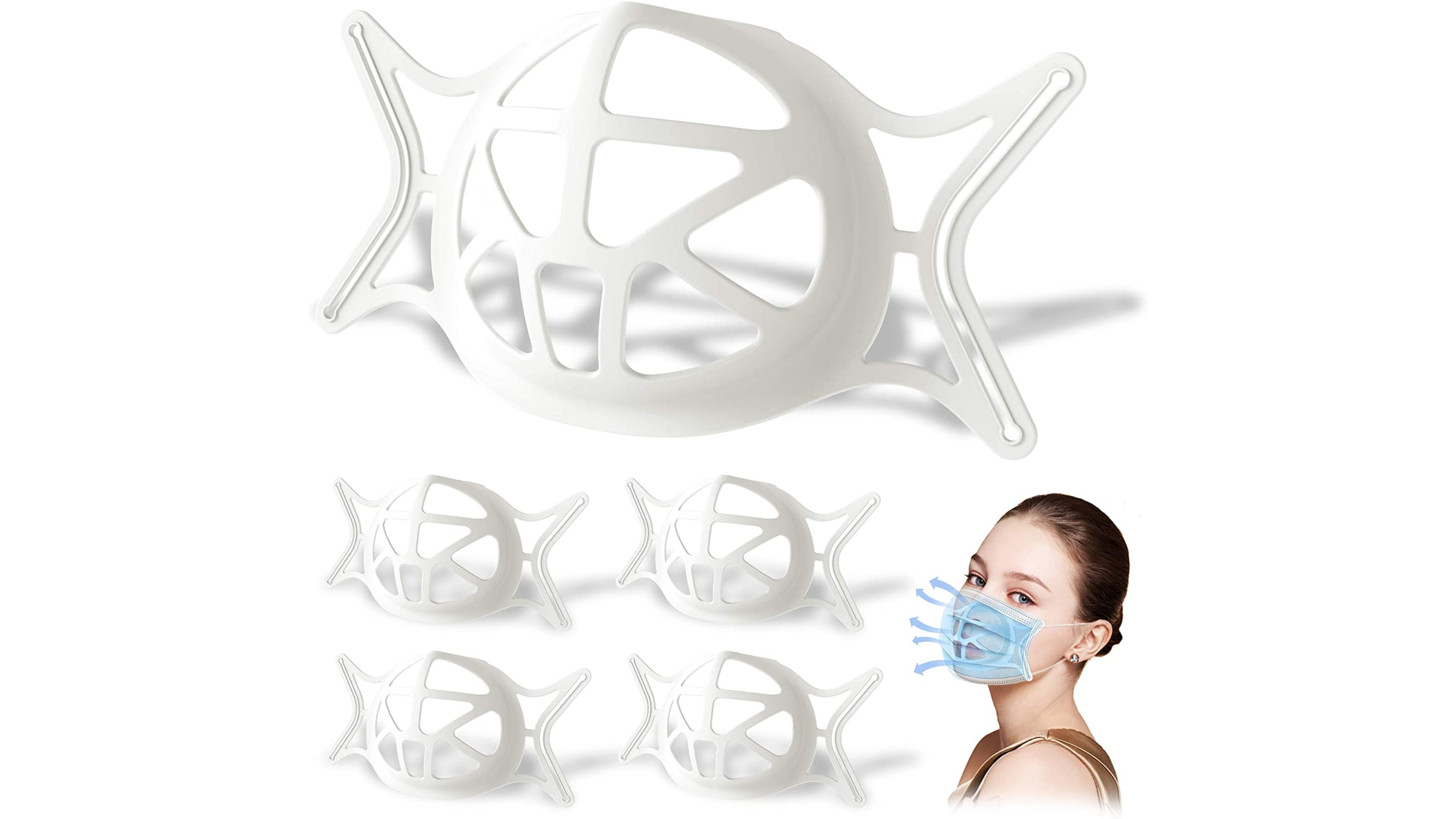 silicone bracket to wear under a face mask to give you more room between your mouth and the inner layer of your face mask