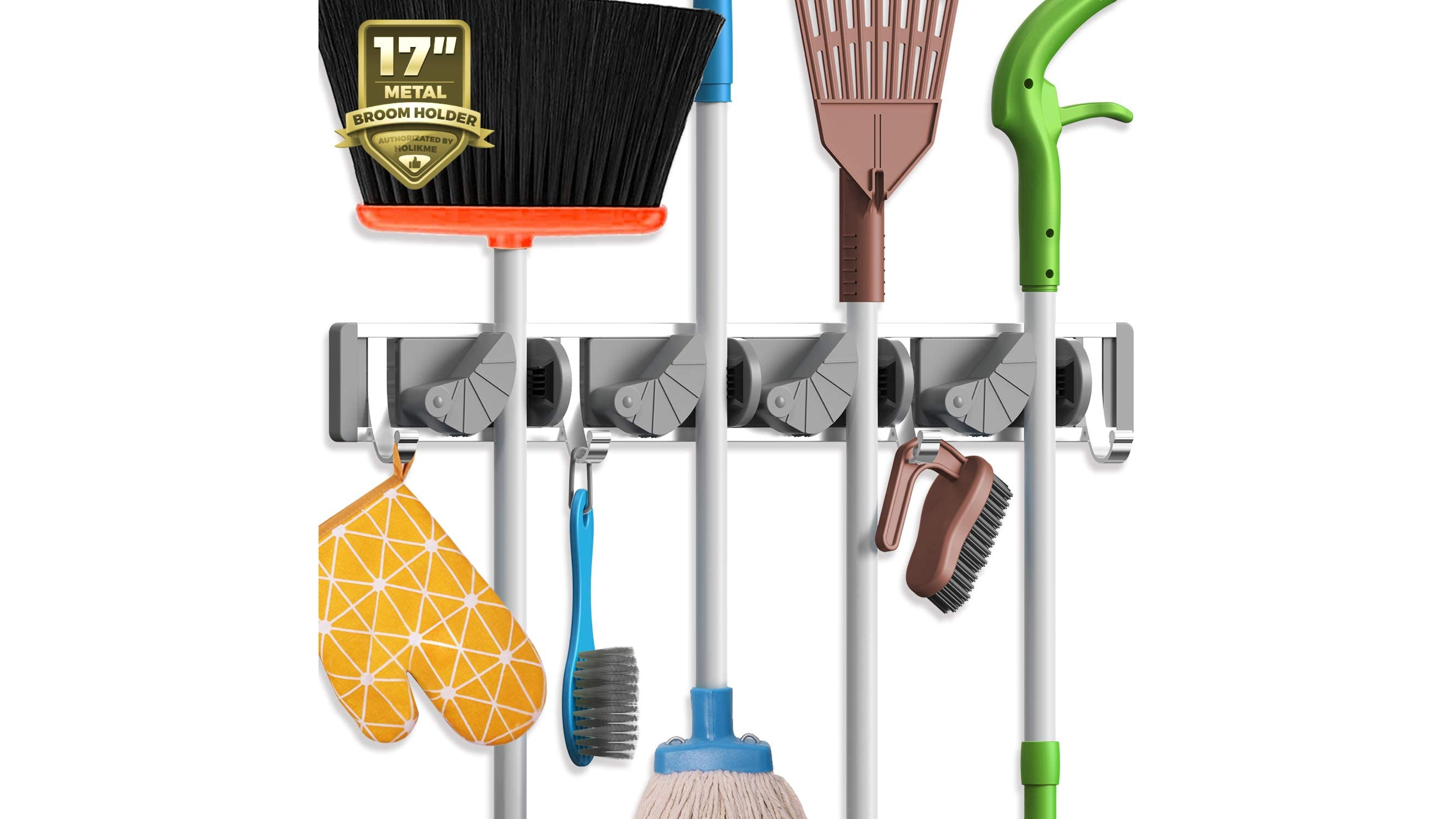 wall mount for mops and brooms