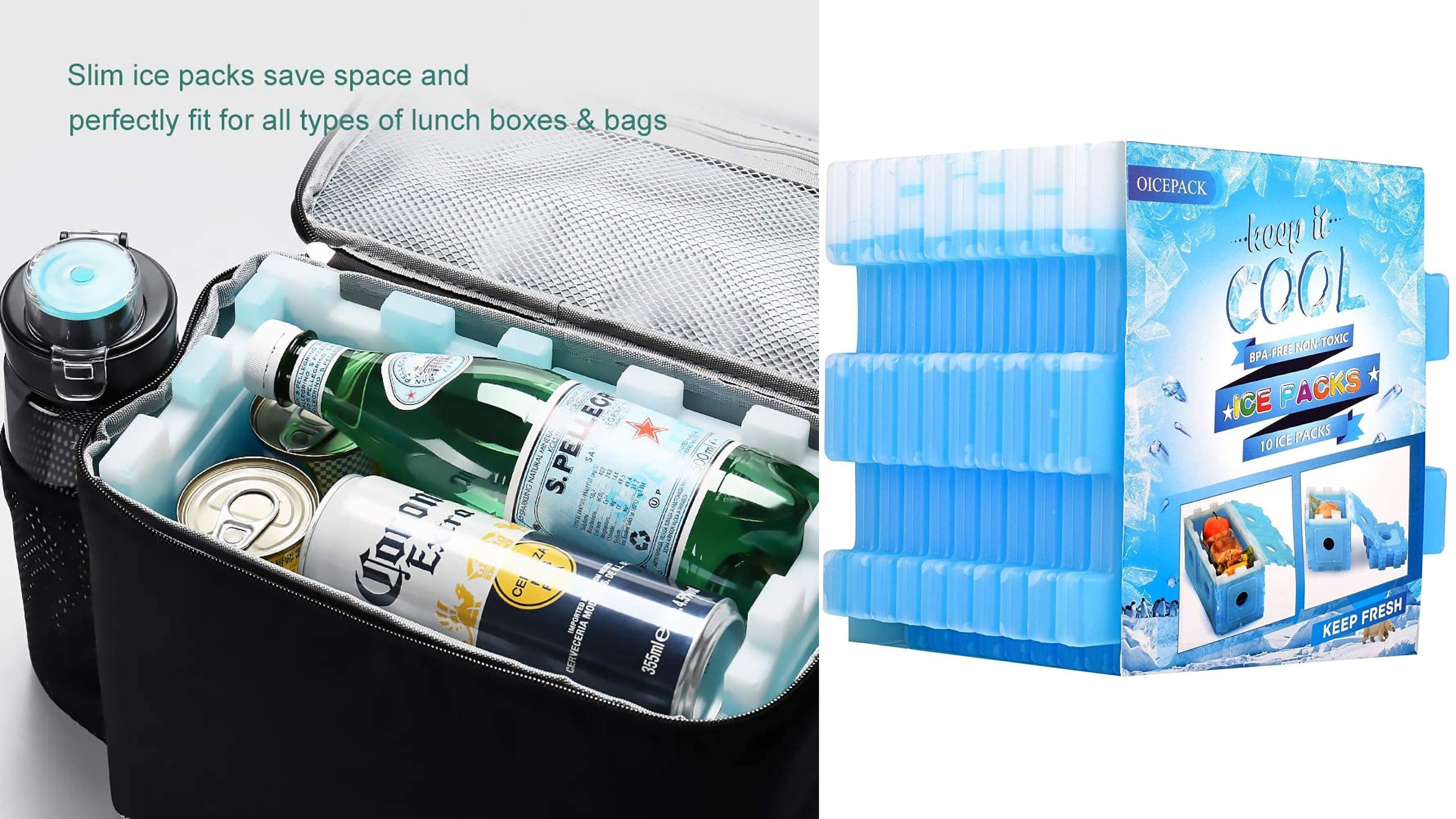slim ice packs for coolers and lunchboxes