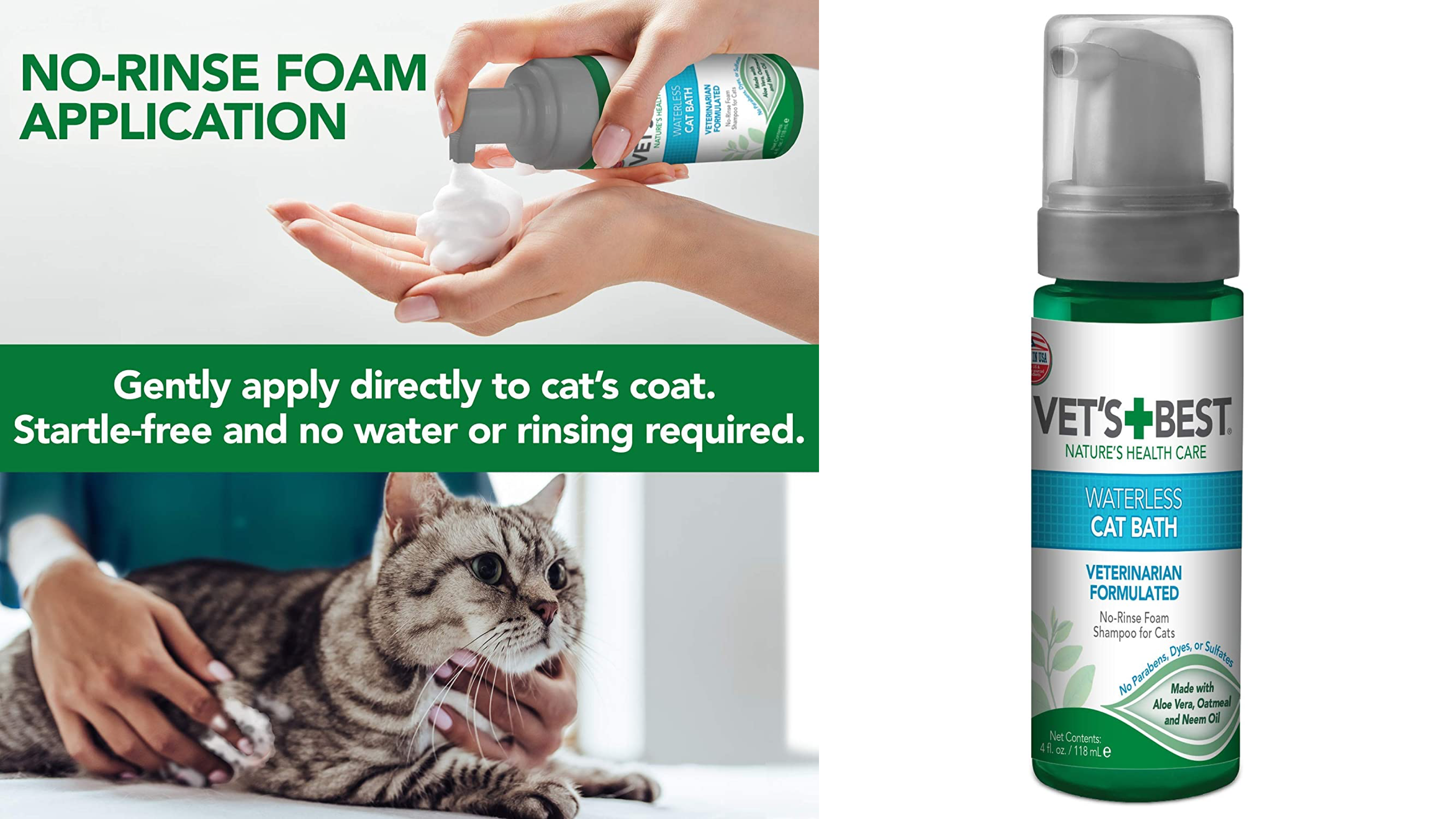 dry shampoo for cats, no water bath for cats who hate water