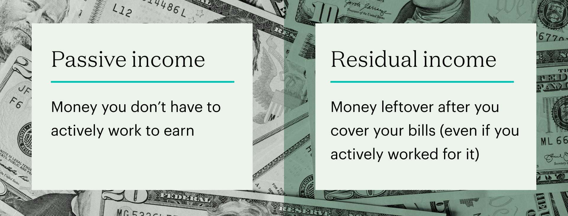 accessibility, definitions of passive income and residual income