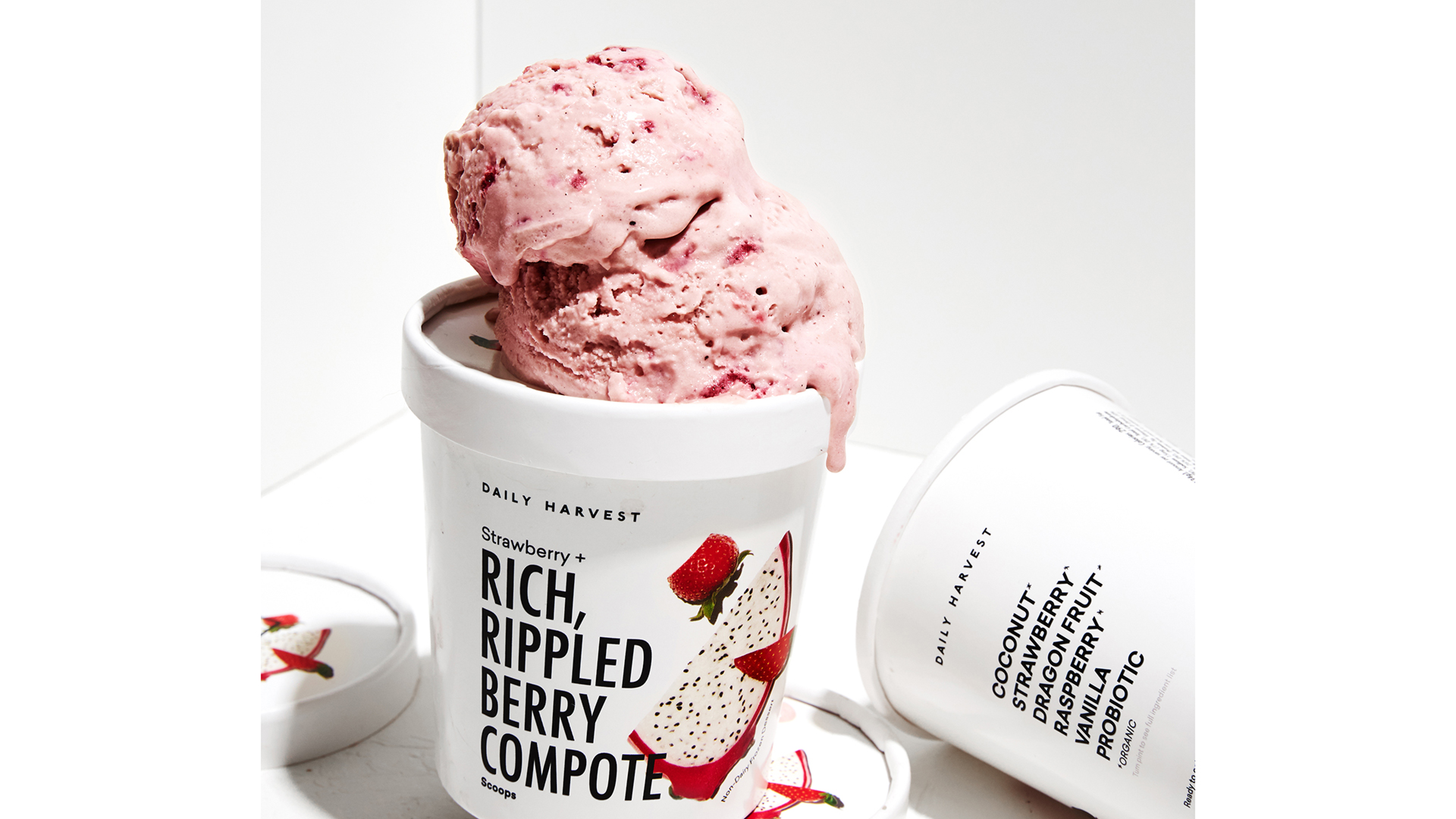 Daily Harvest Strawberry + Rich, Rippled Berry Compote Vegan Ice Cream