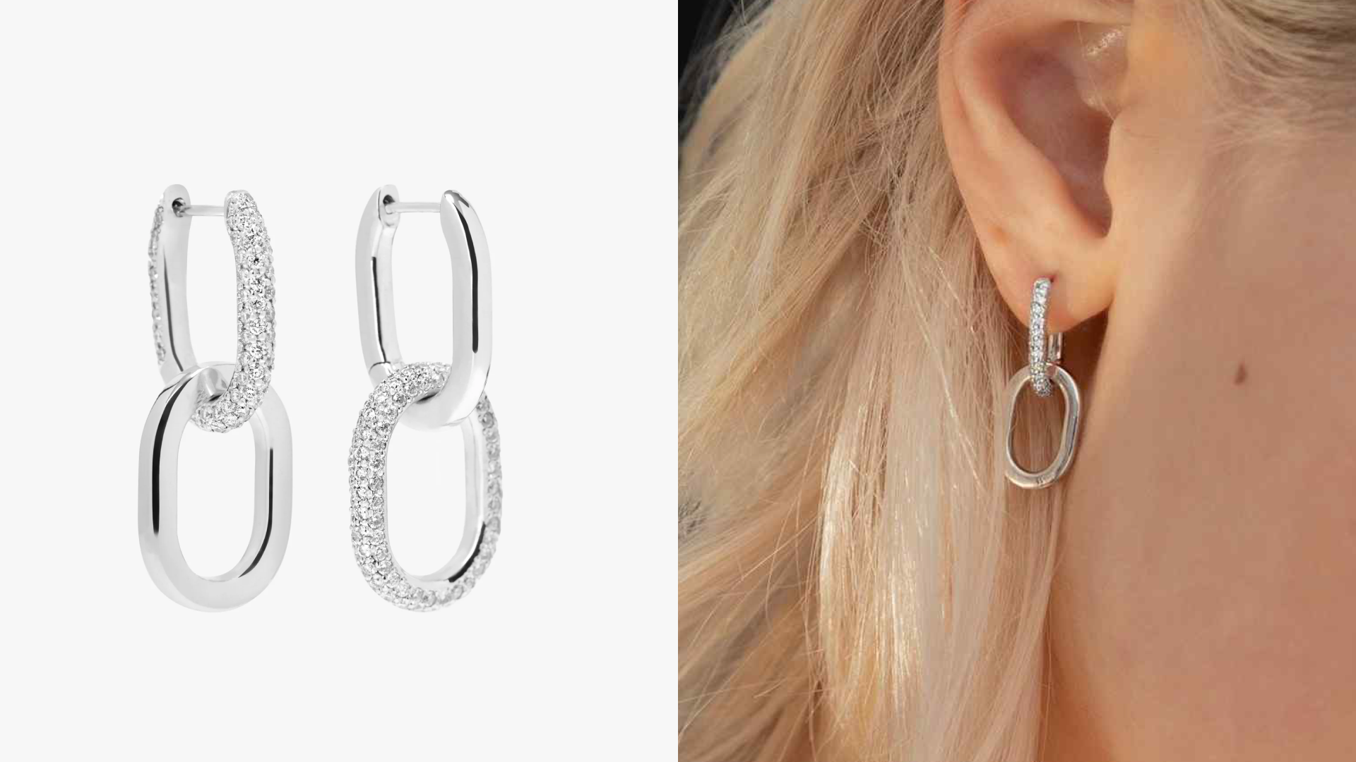 Lab grown diamond link earrings 