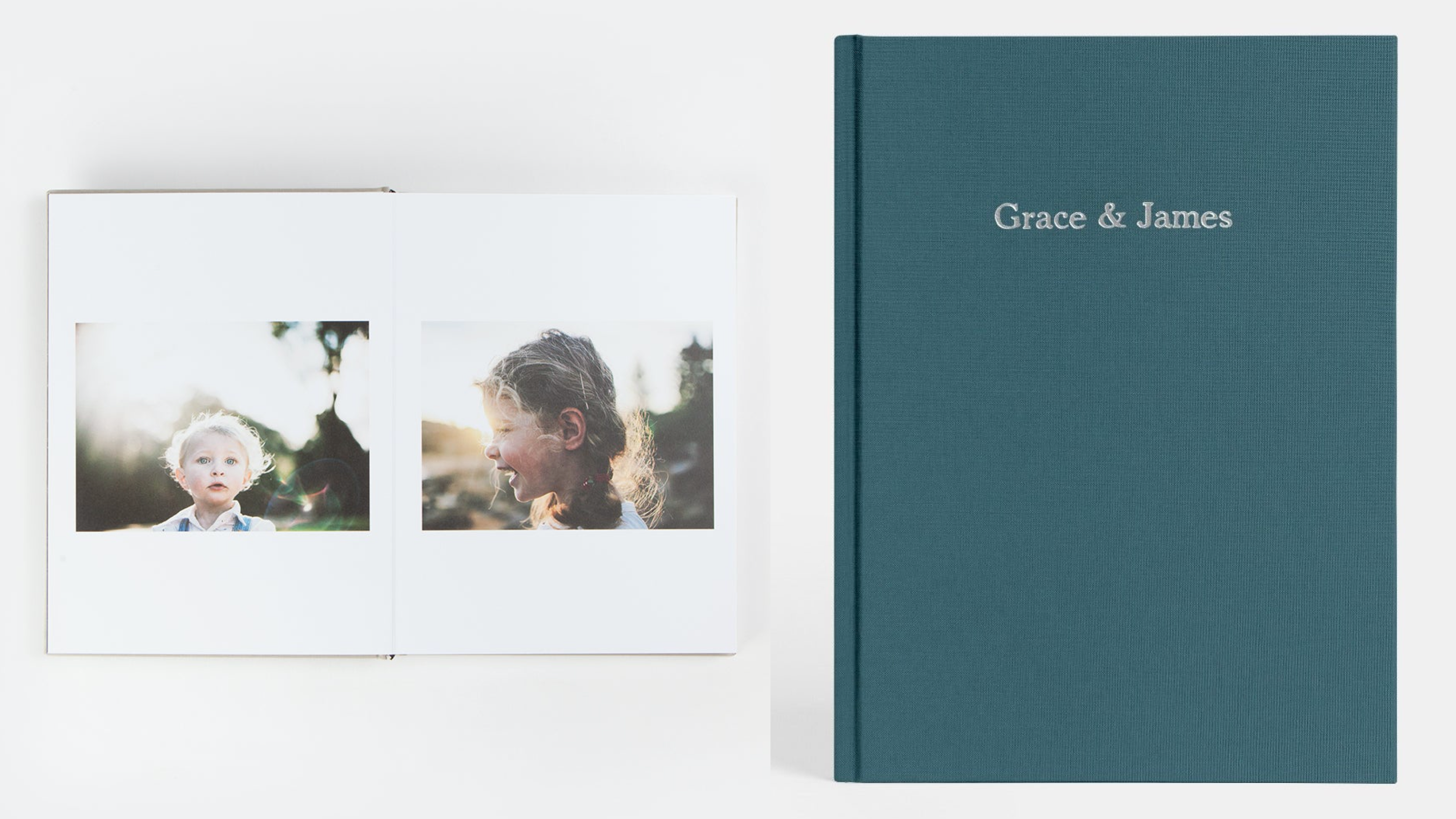 a photo album that can lay flat on a coffee table