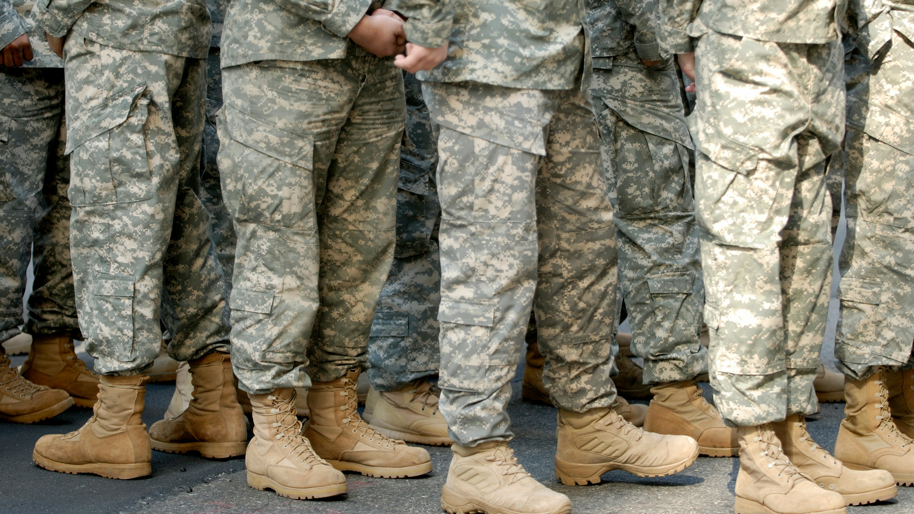US Army soldiers in desert camouflage uniforms