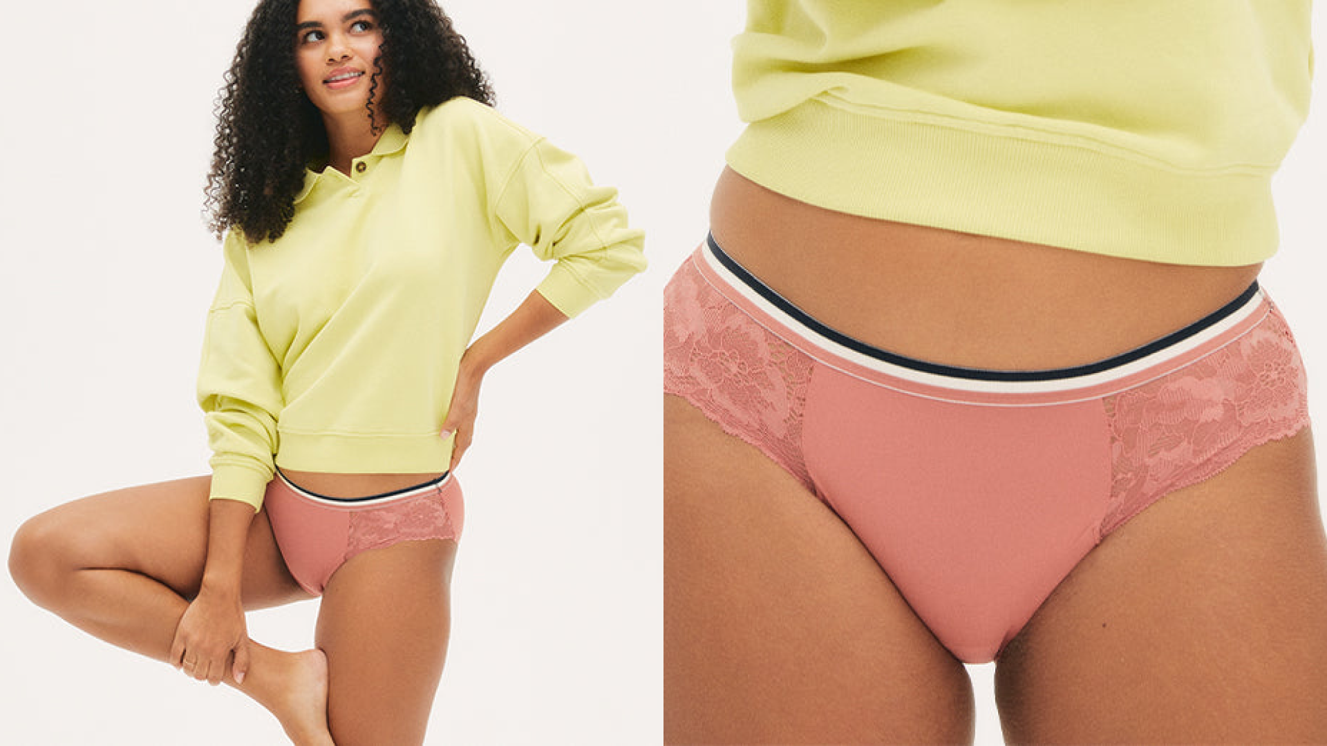 Pure rosy underwear and sweater  