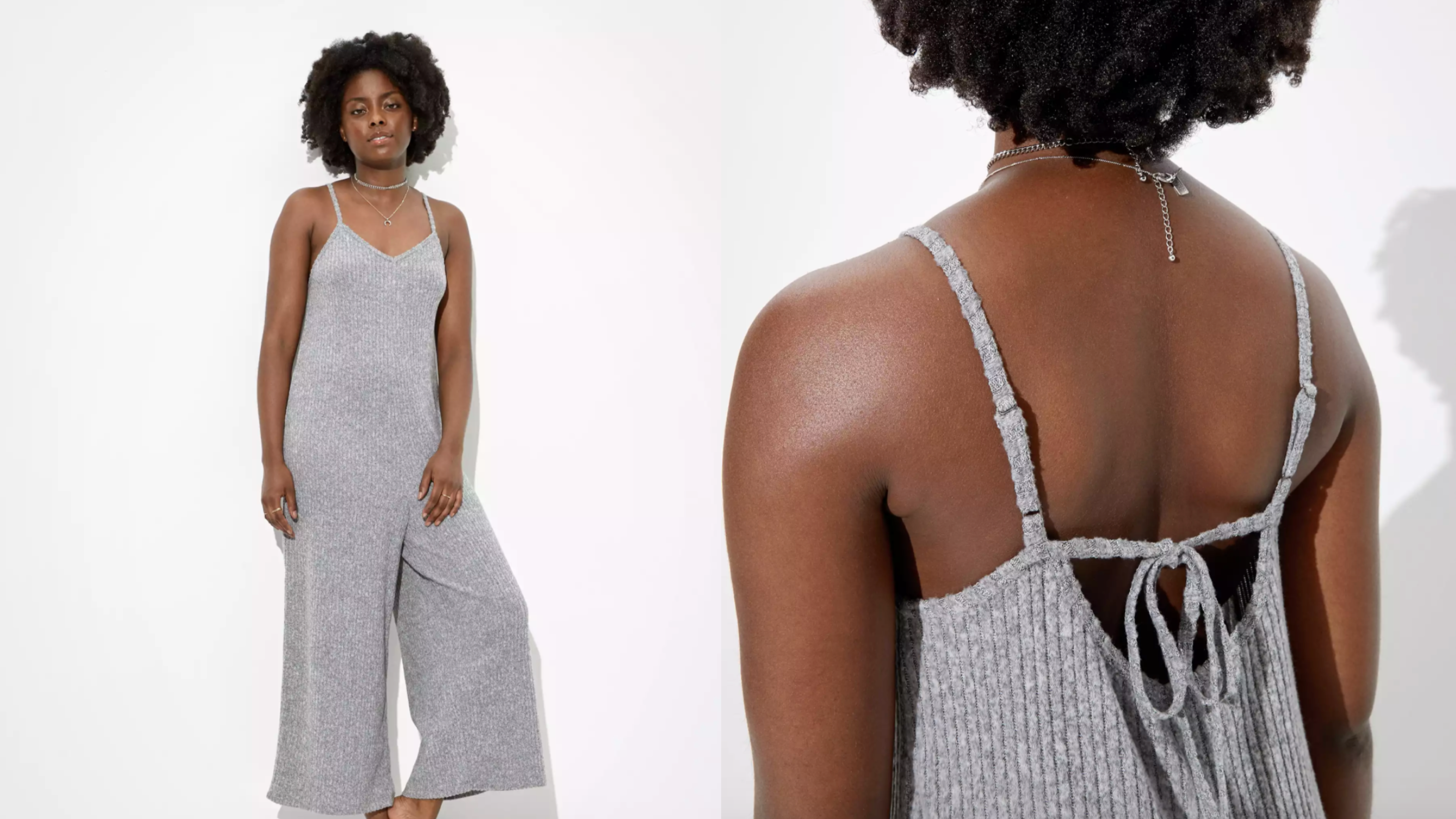 gray loose fitting jumpsuit