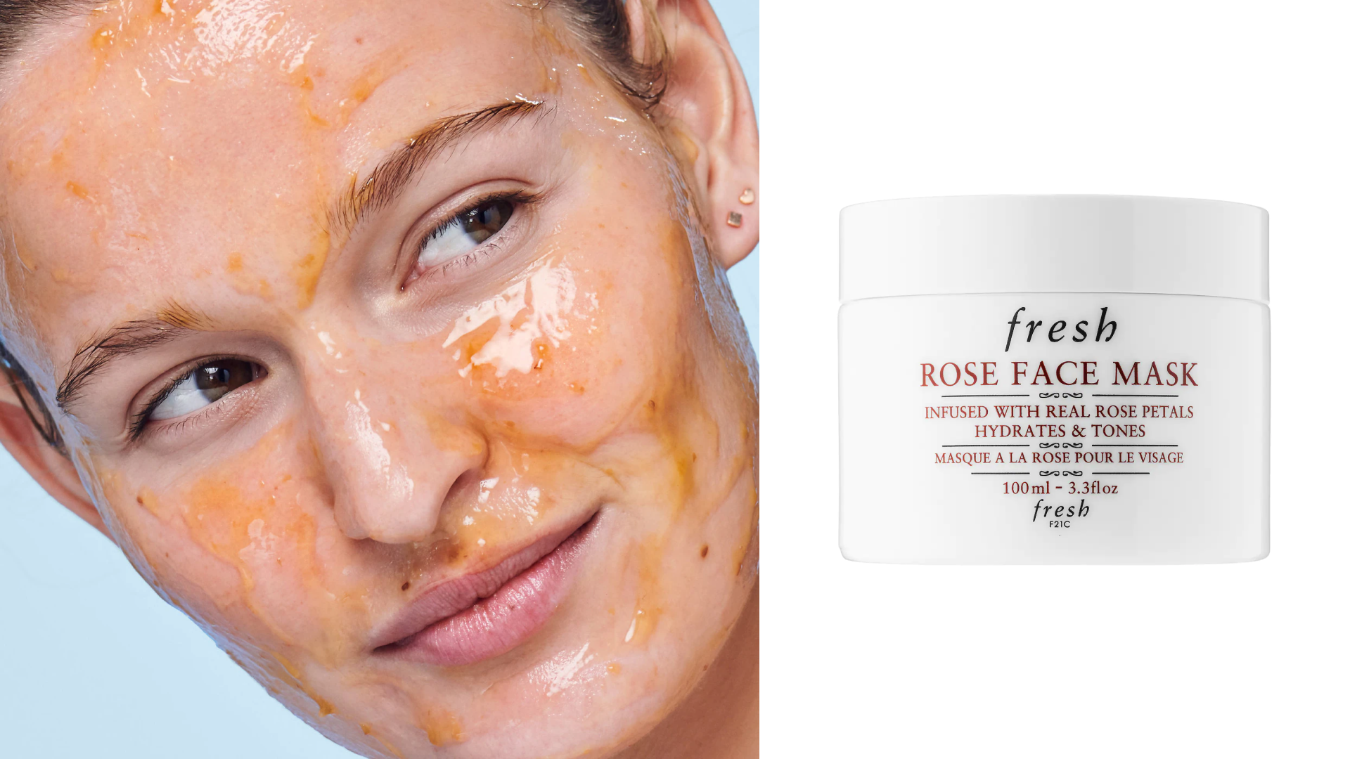 Rose-infused face mask