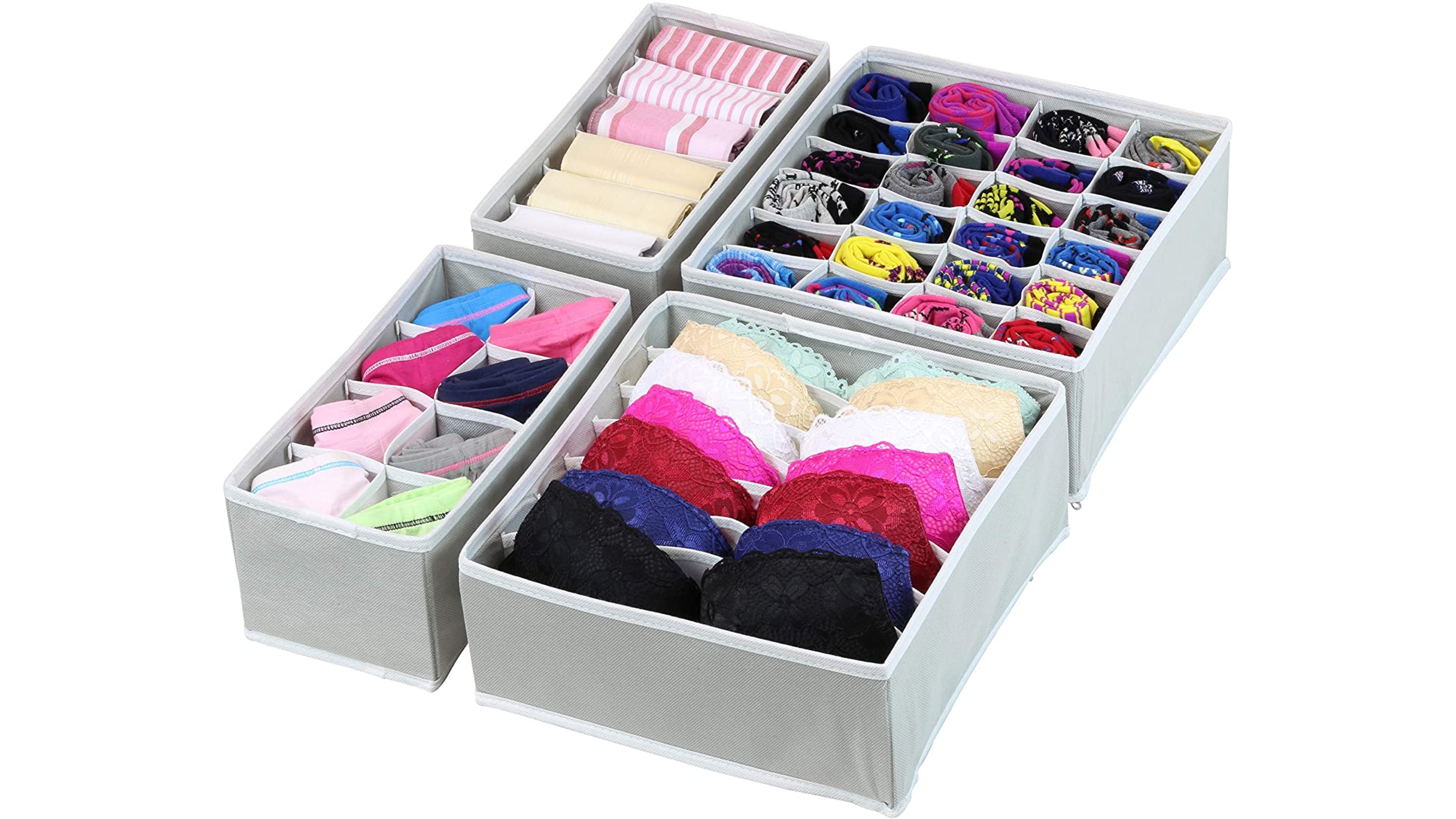 drawer inserts that can help organize clothes into separate compartments so things are neatly folded