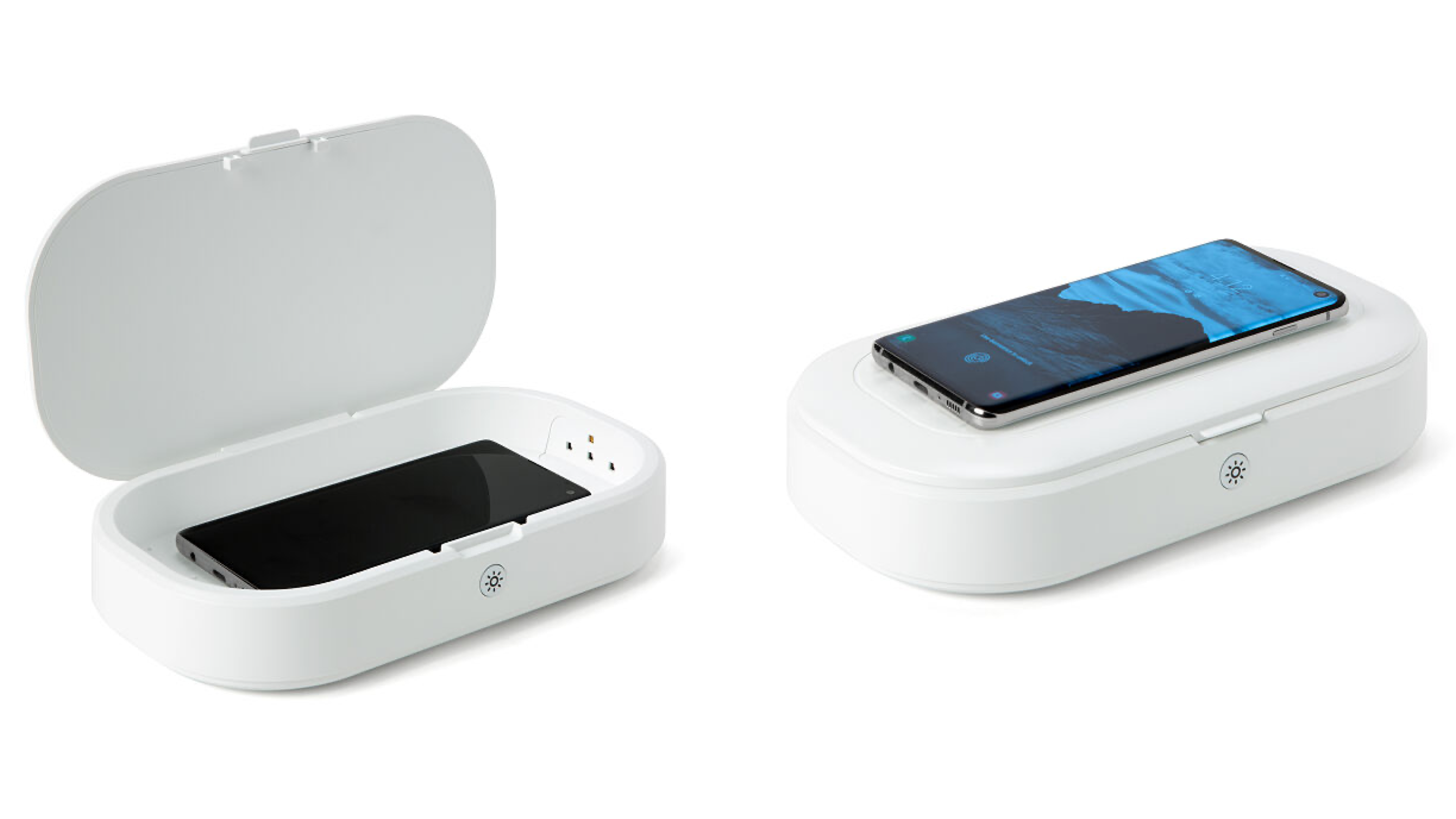 uv phone sanitizing that cleans your phone and can act as a wireless charging pad