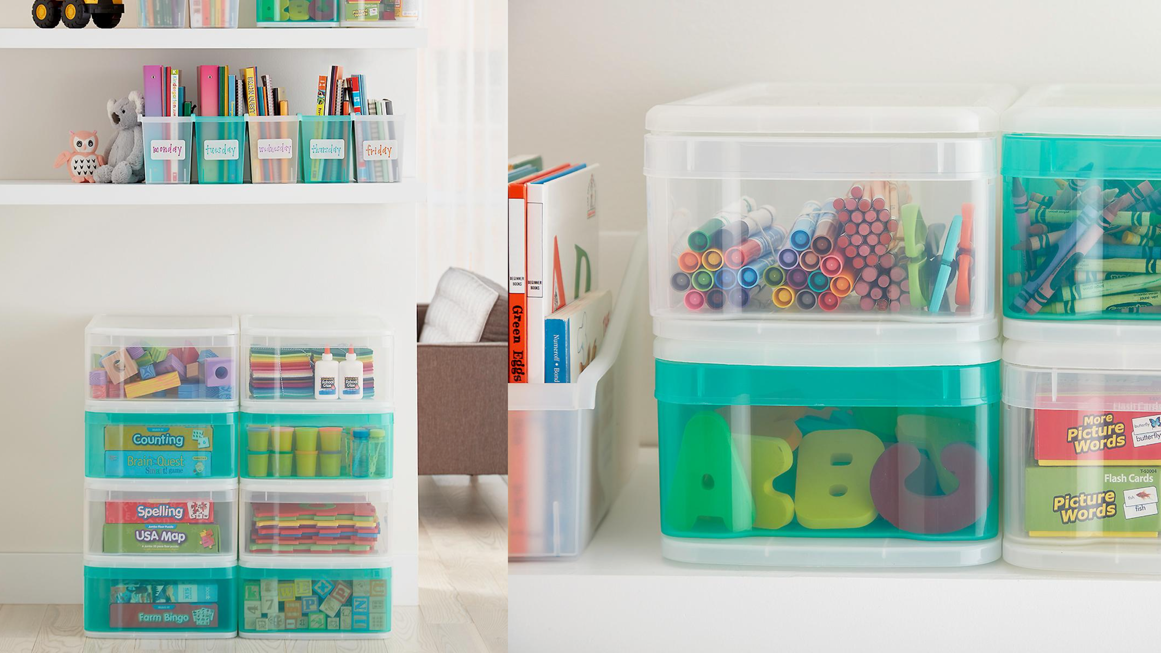 colored storage cubes for kids' playrooms and bedrooms