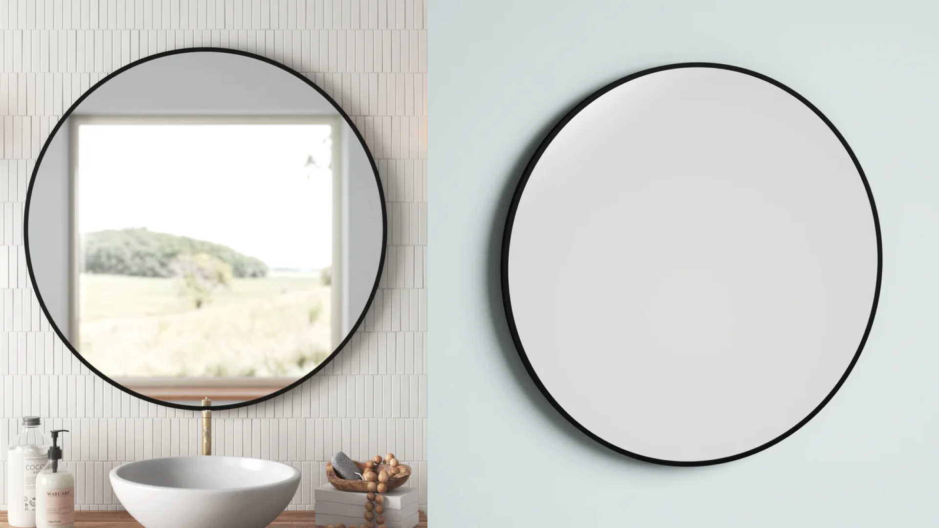 A rounded mirror