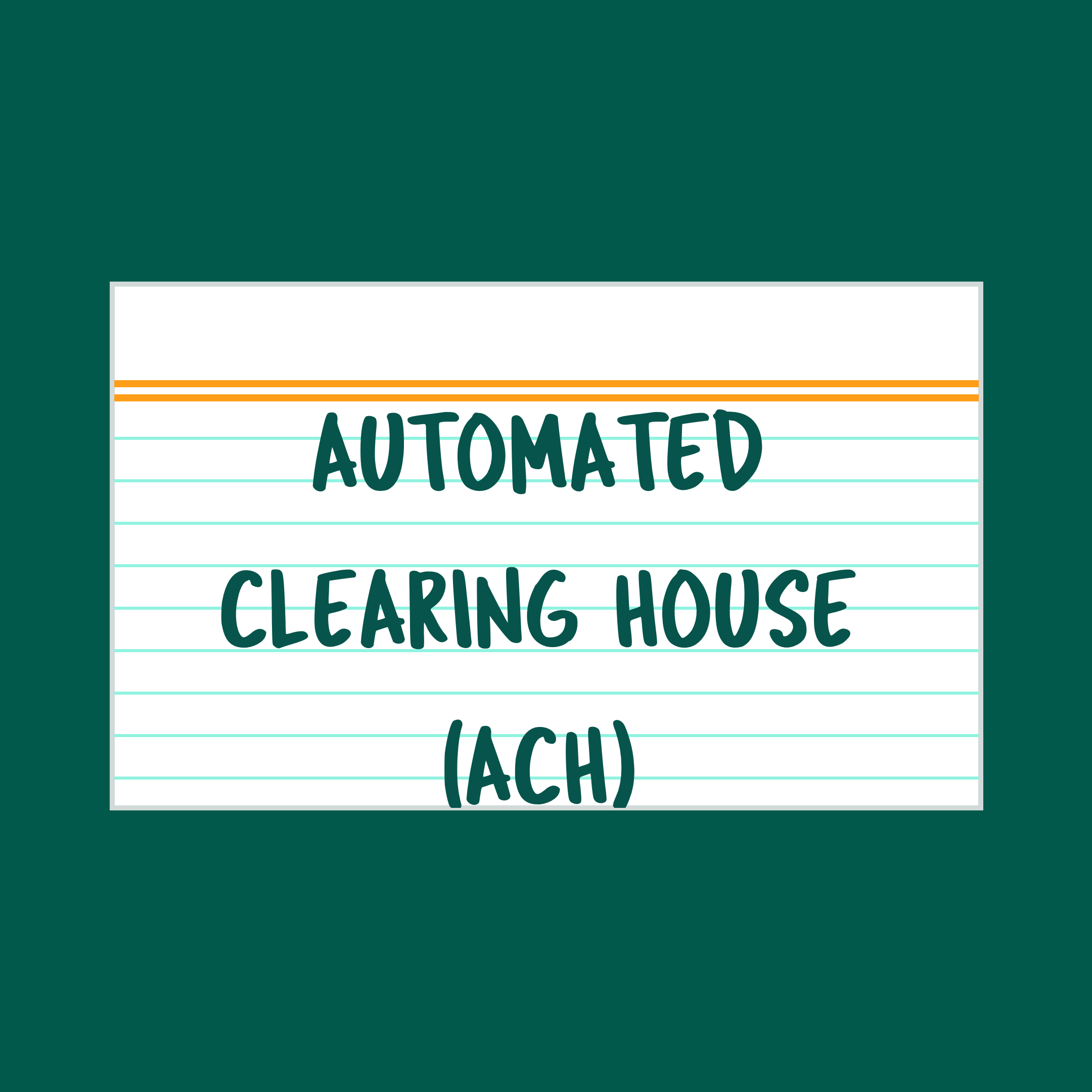 Automated Clearing House index card 