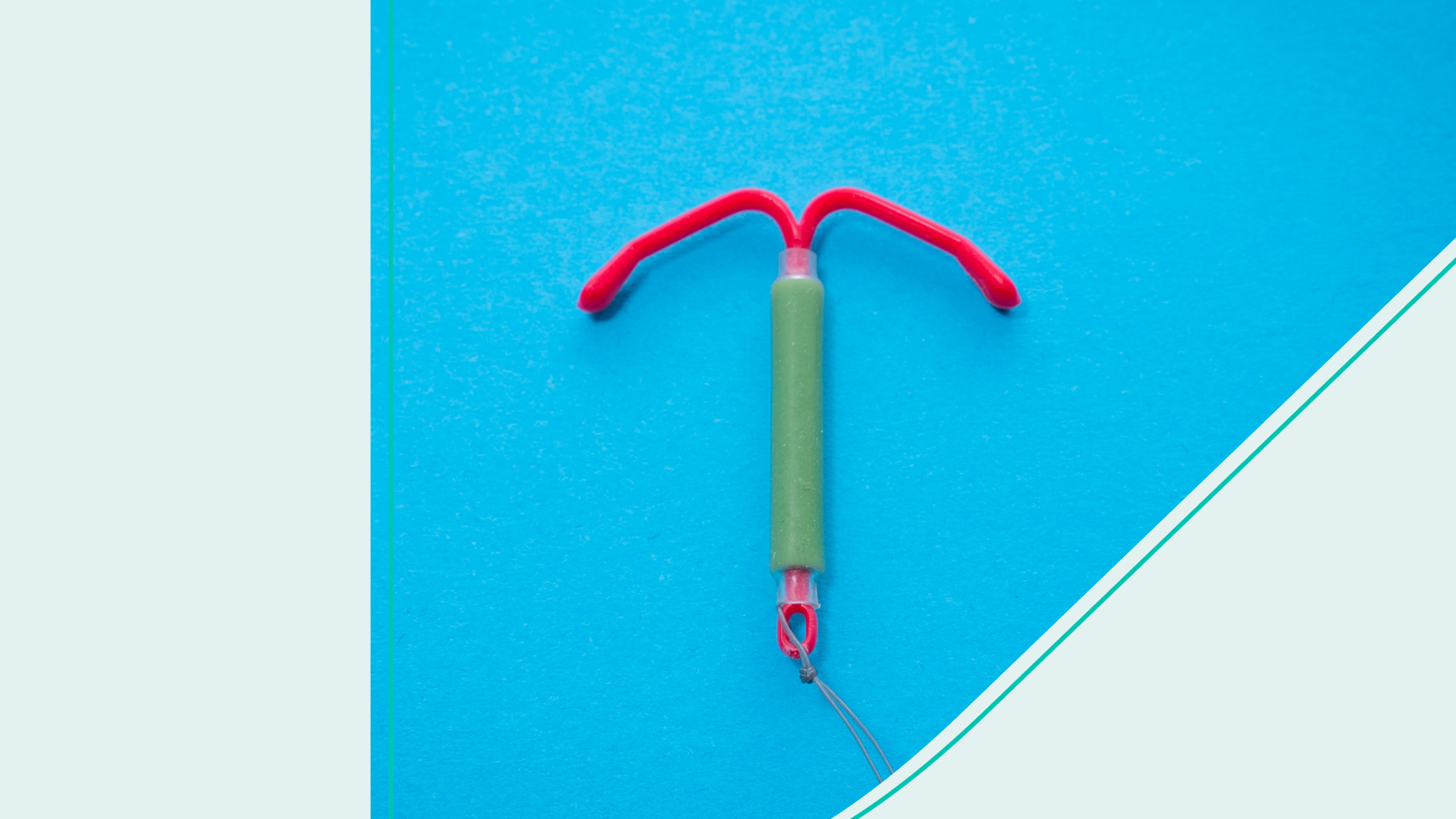 An IUD on a blue background