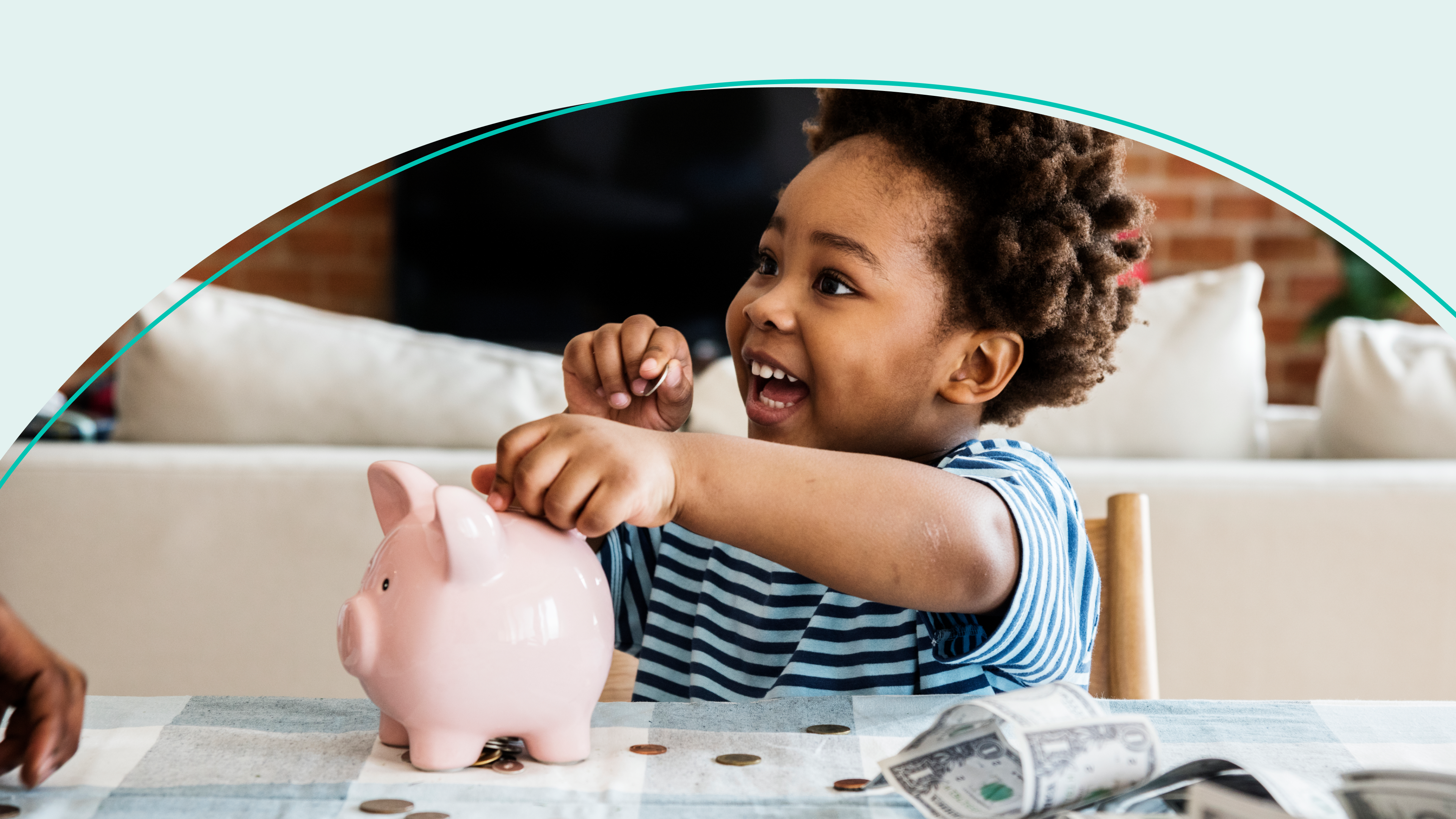 accessibility, A child putting money into a piggy bank