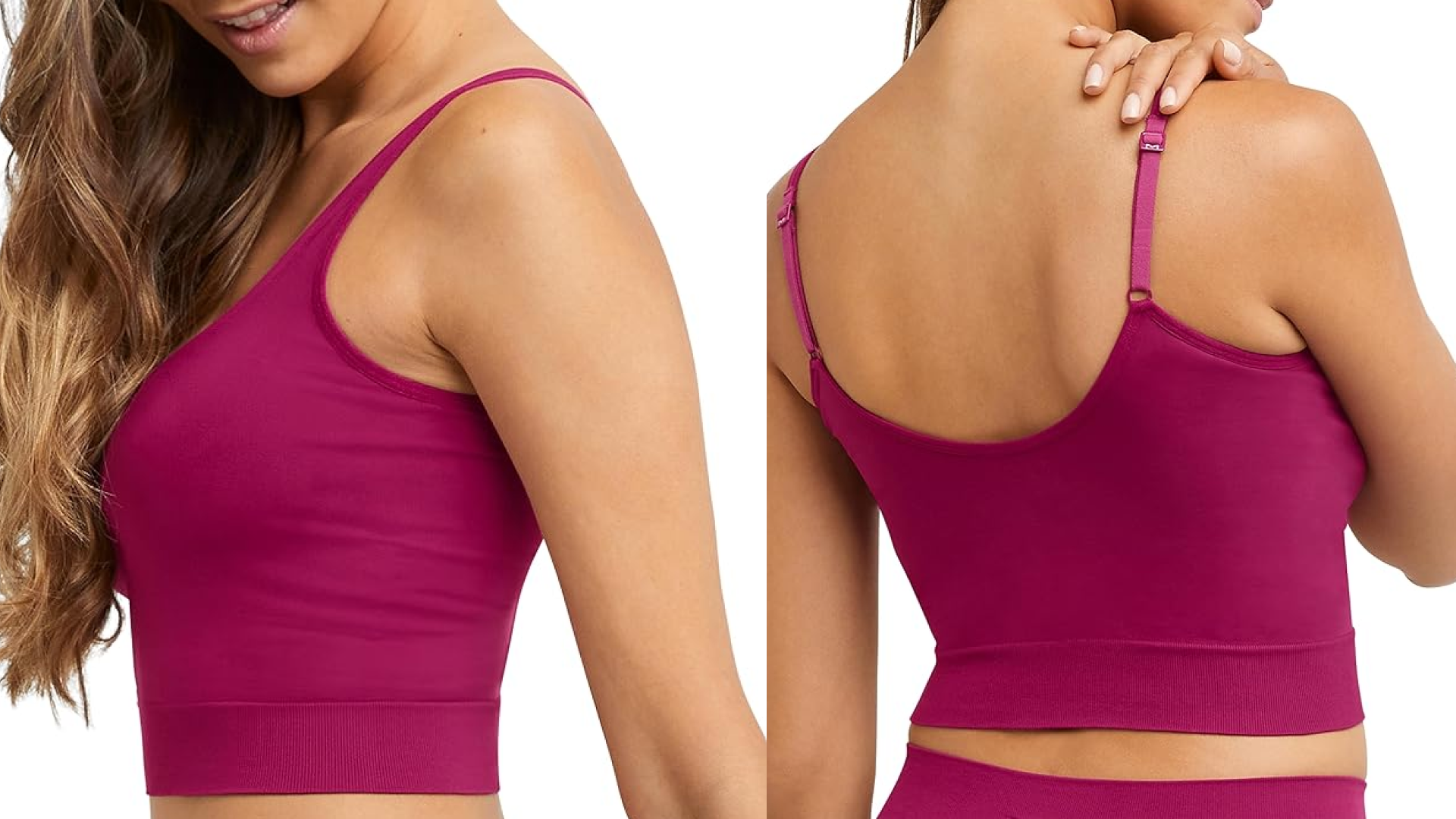 cropped seamless tank bra in pink