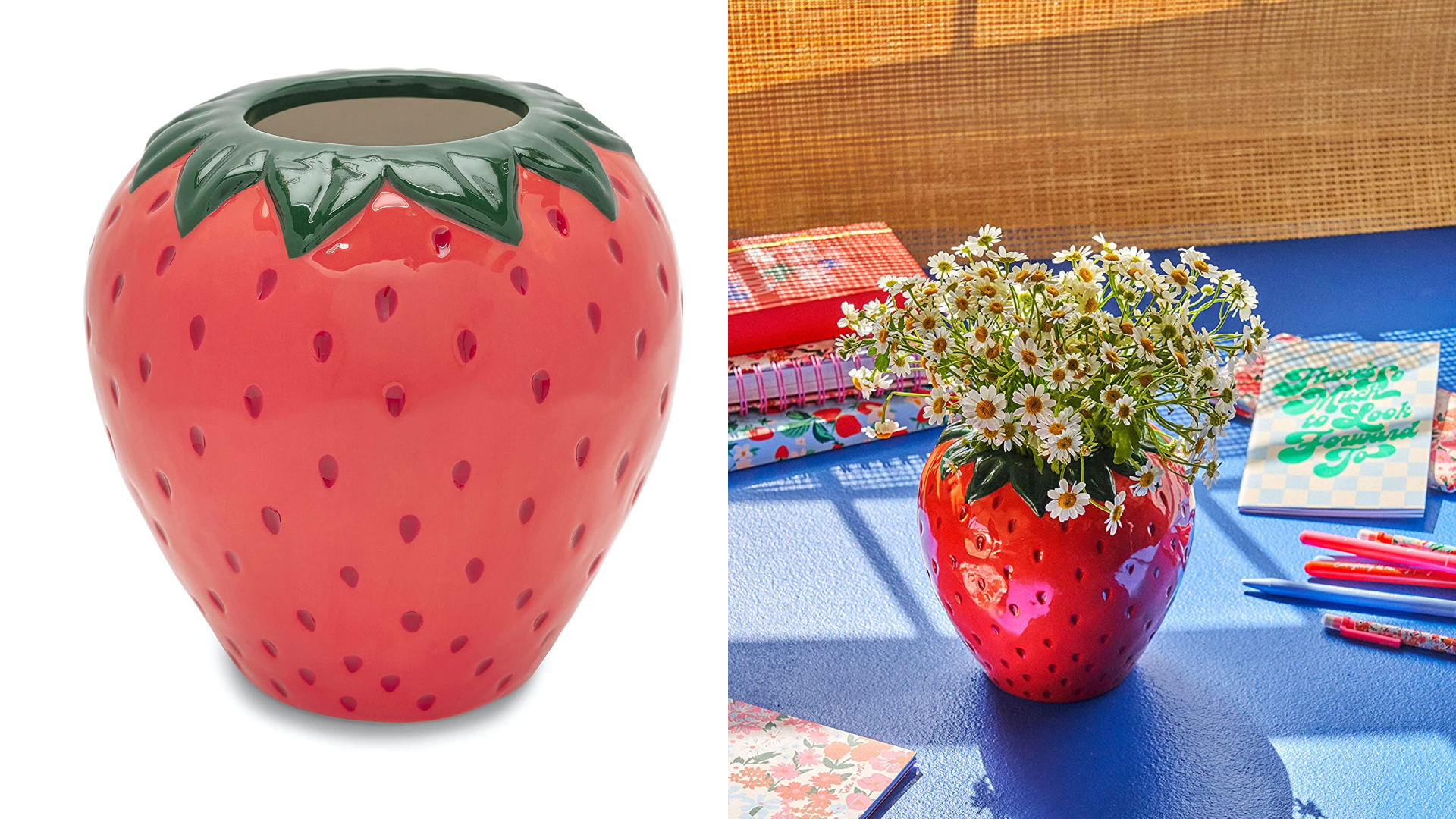 Strawberry ceramic vase