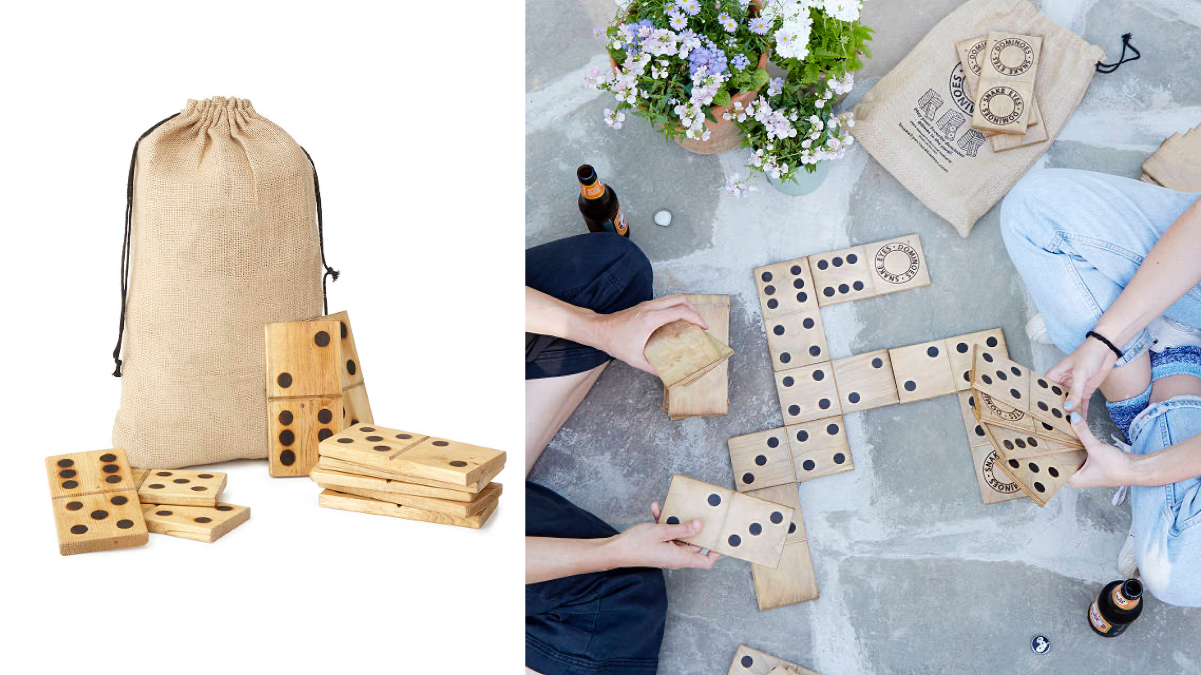 jumbo wooden dominoes for backyard playing