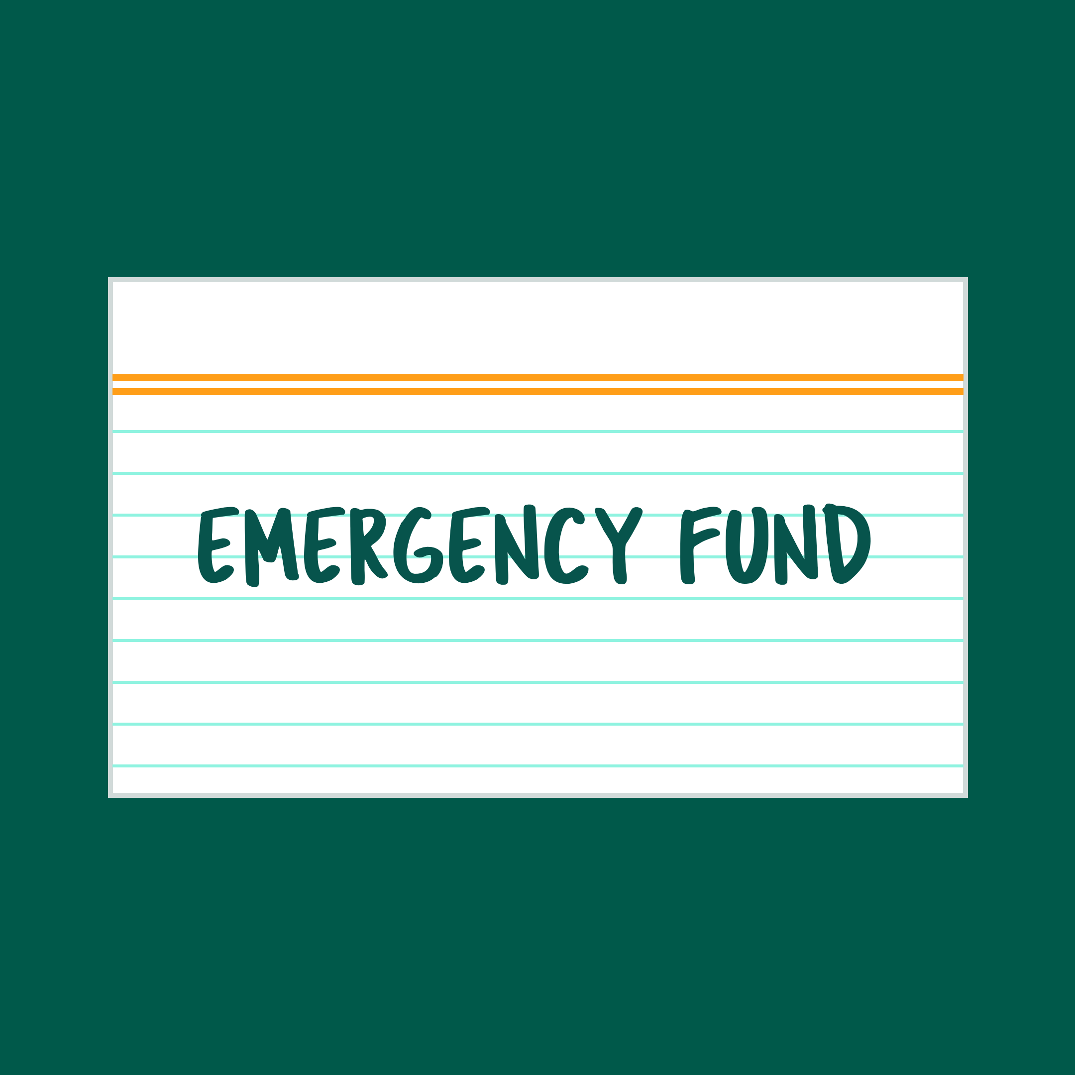 Emergency fund index card 
