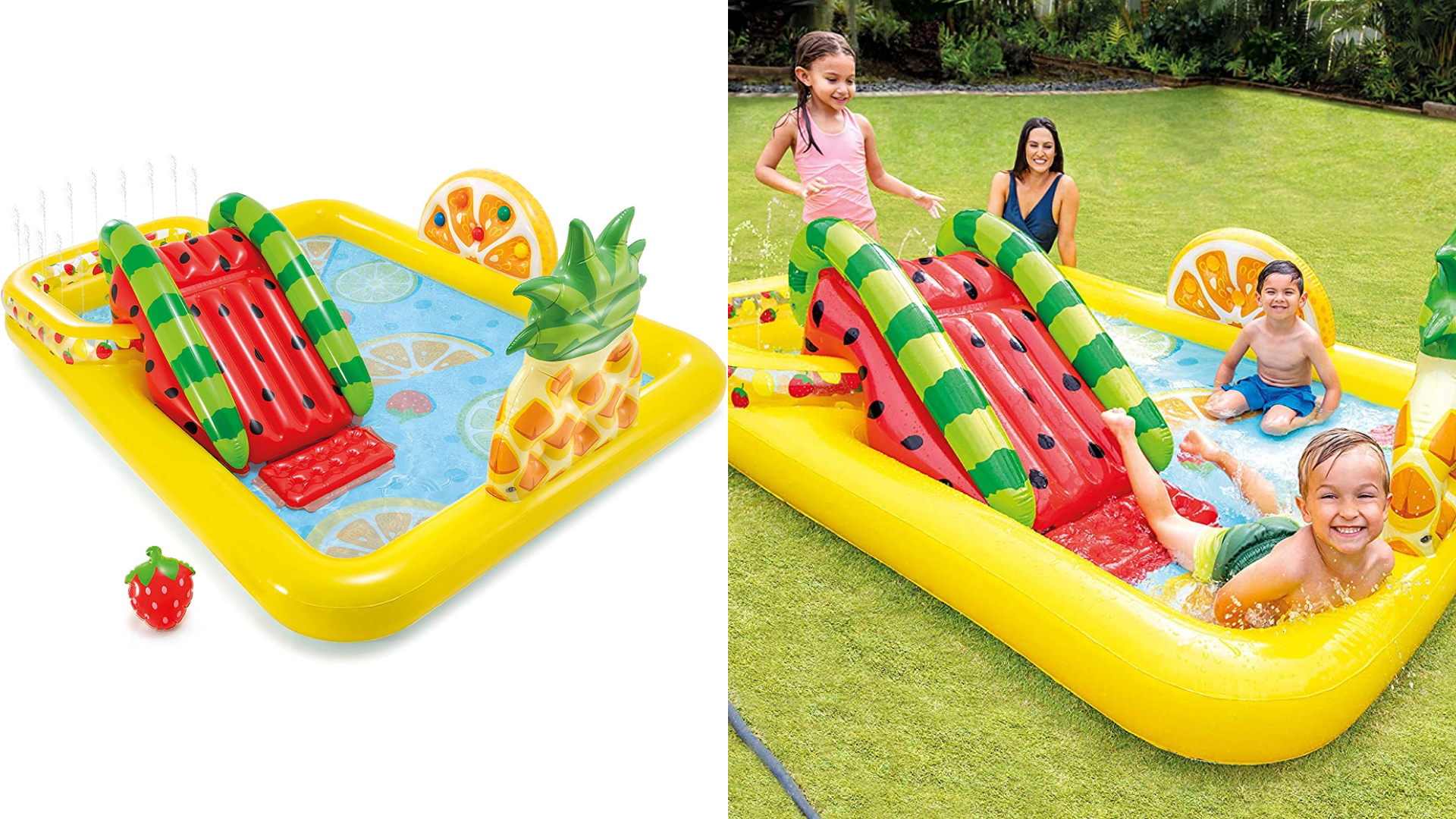 Inflatable pool with play center 