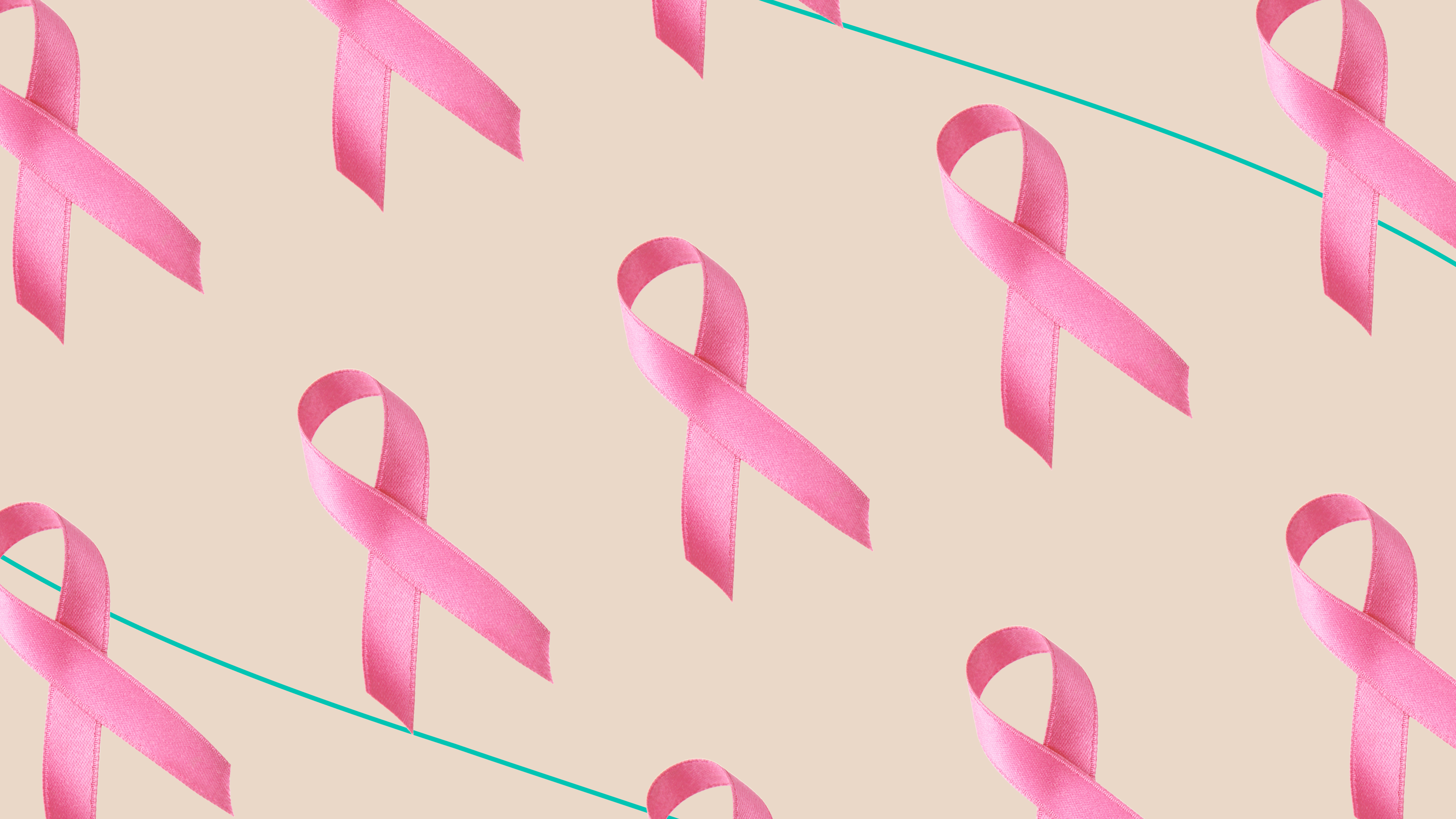 pink ribbons for breast cancer awareness month