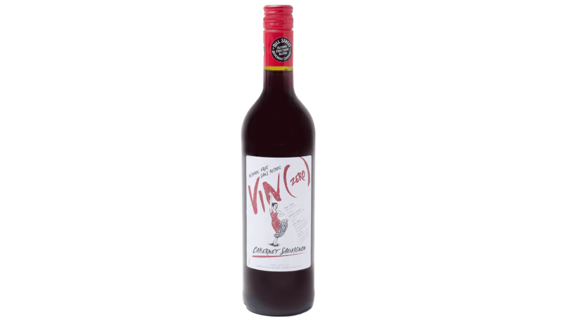 A bottle of Hill Street Vin (Zero) non-alcoholic cabernet